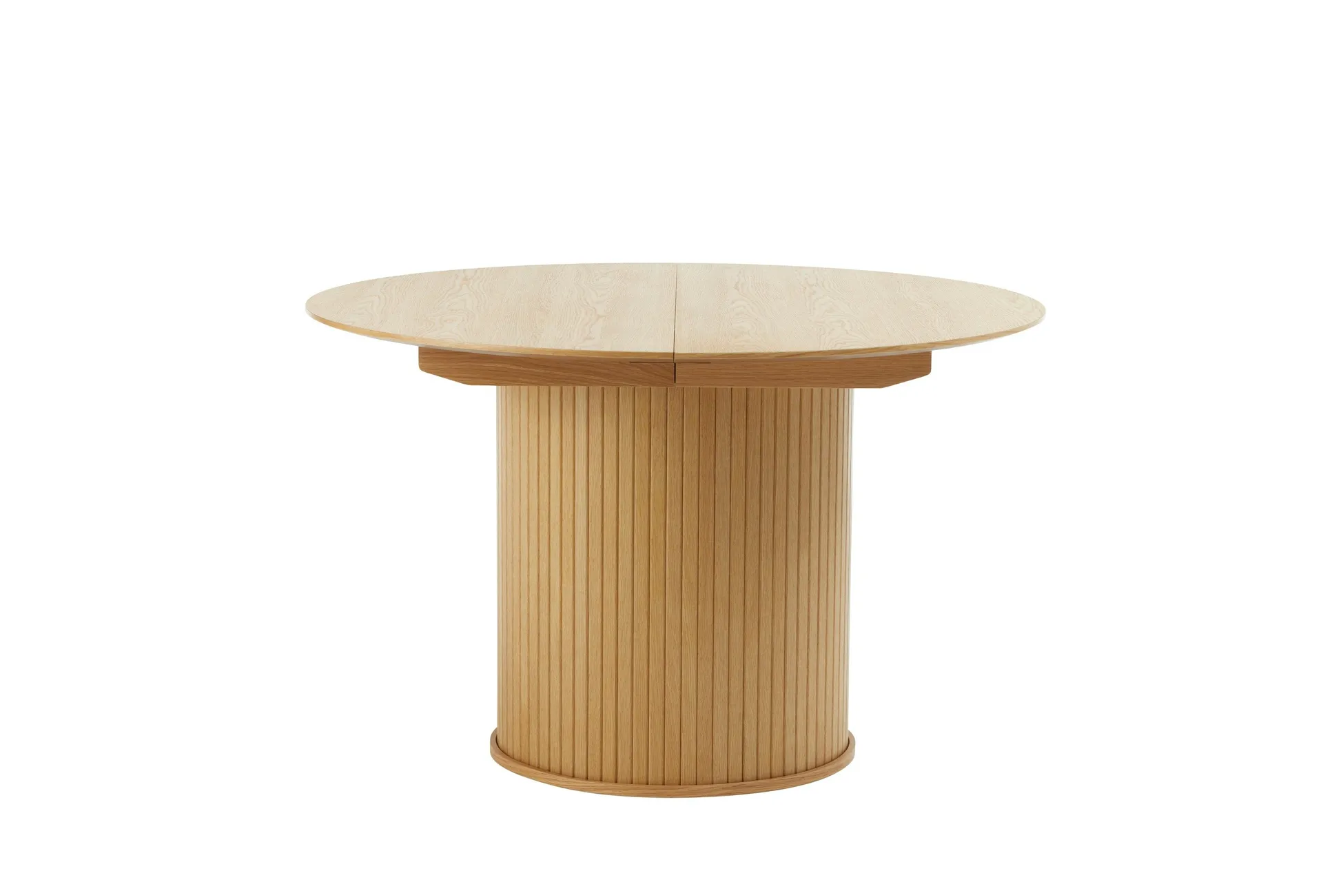 Gethin Runt Matbord 120 cm med Tr&auml;- och Ekutseende - Beige