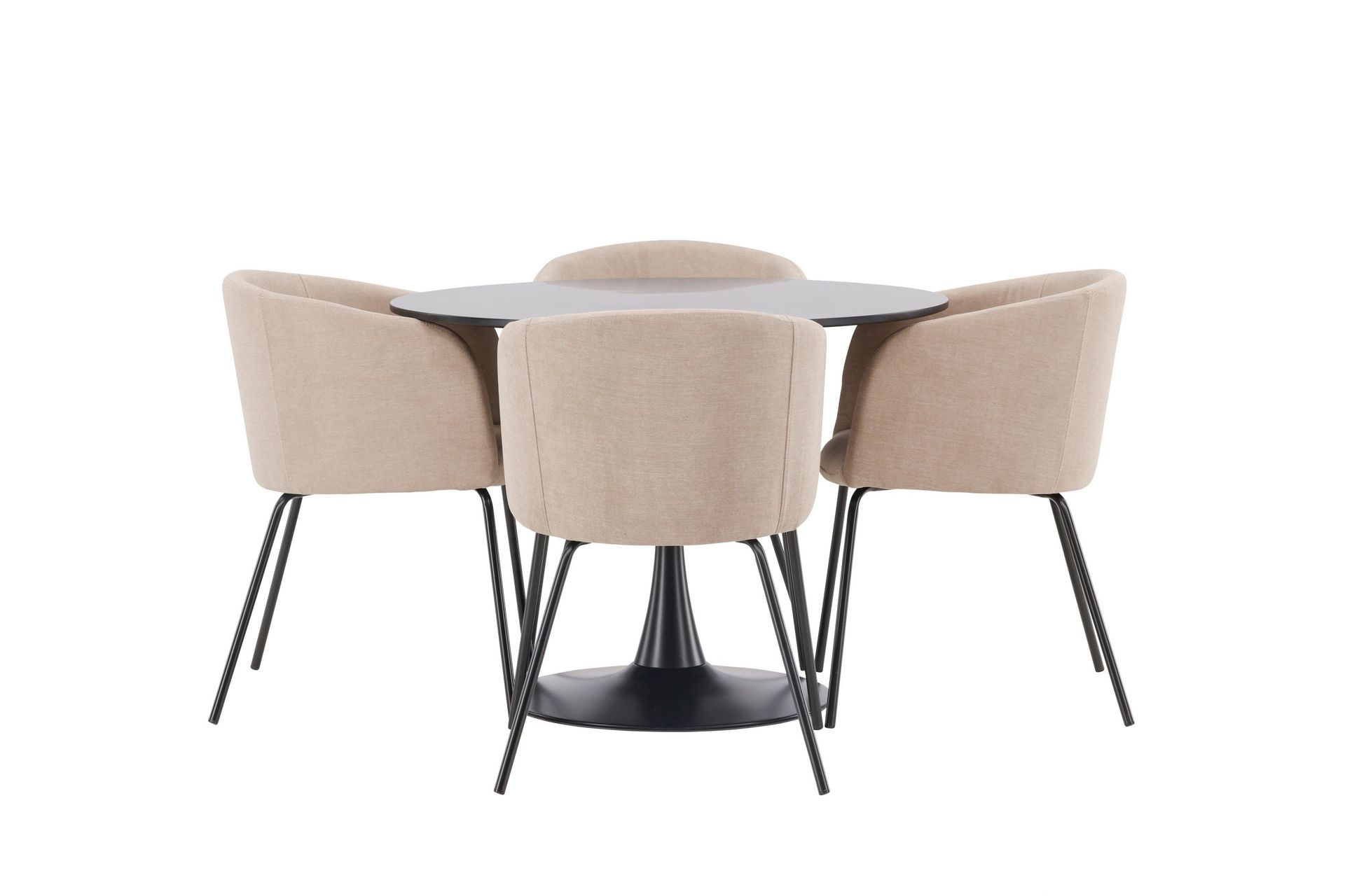 Glade Matgrupp 100 cm Rund med 4 Berit stolar - Beige