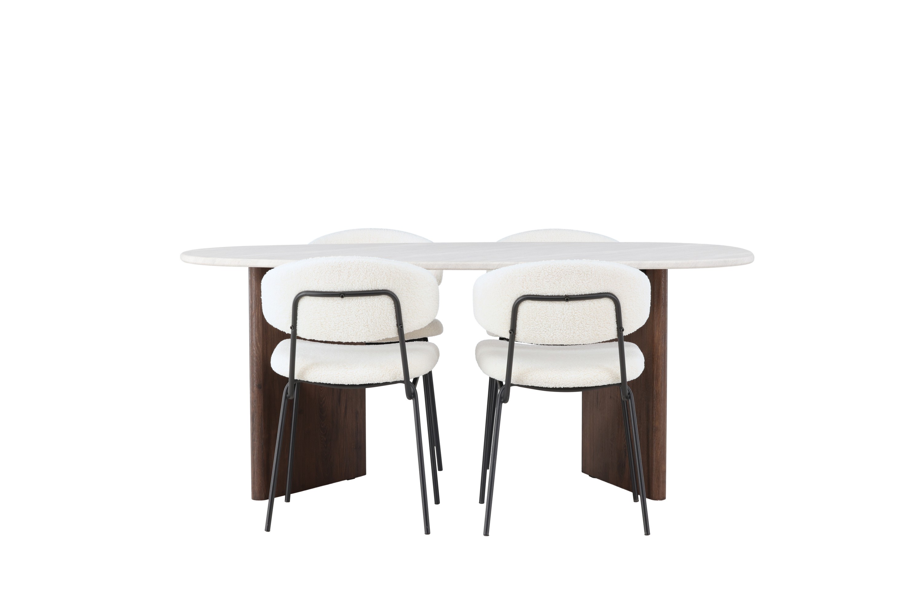 Grönvik Matgrupp 180 cm Oval med 4 Chico Stolar Mocca
