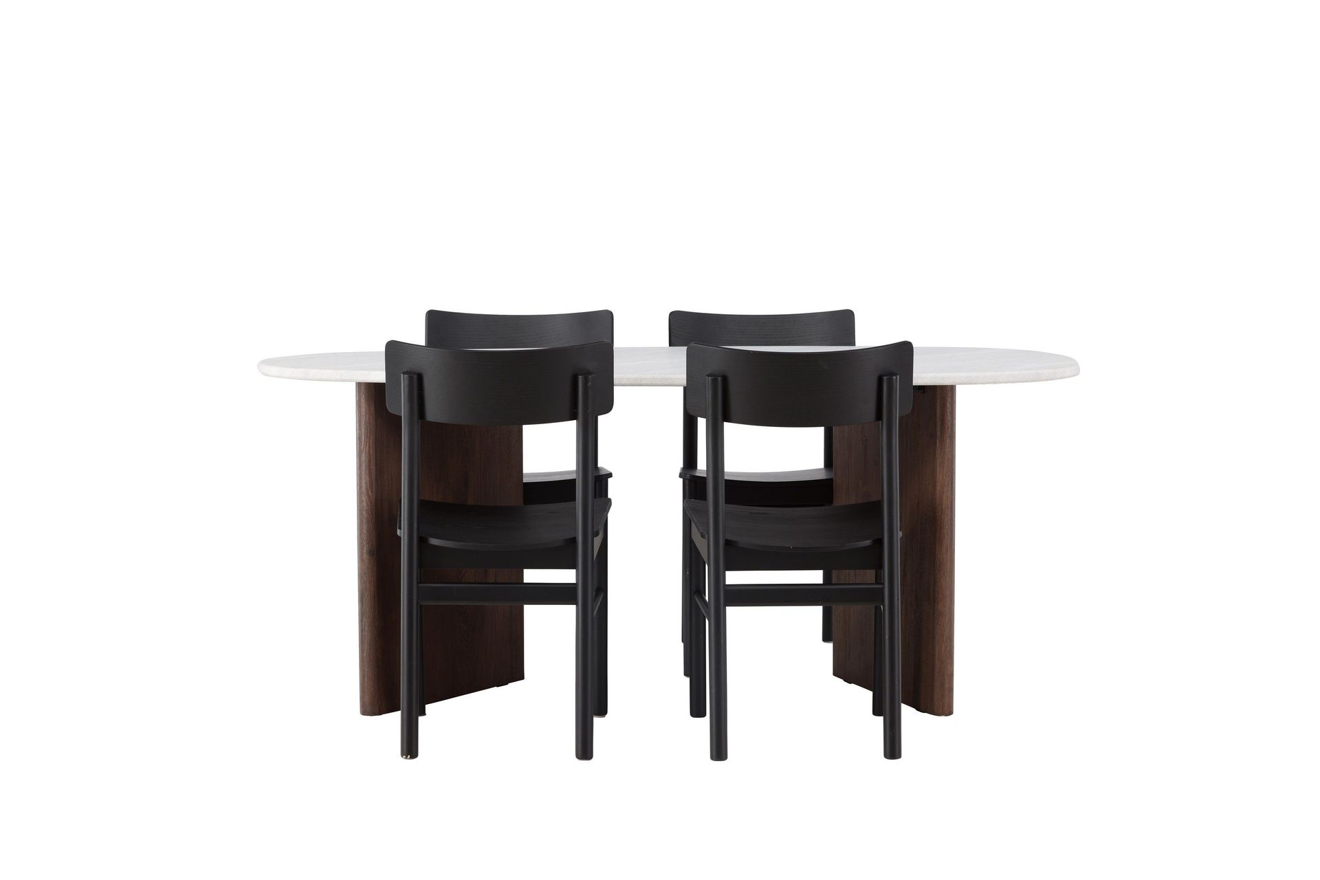 Gr&ouml;nvik Matgrupp 180 cm Oval med 4 Montros Stolar - Mocca
