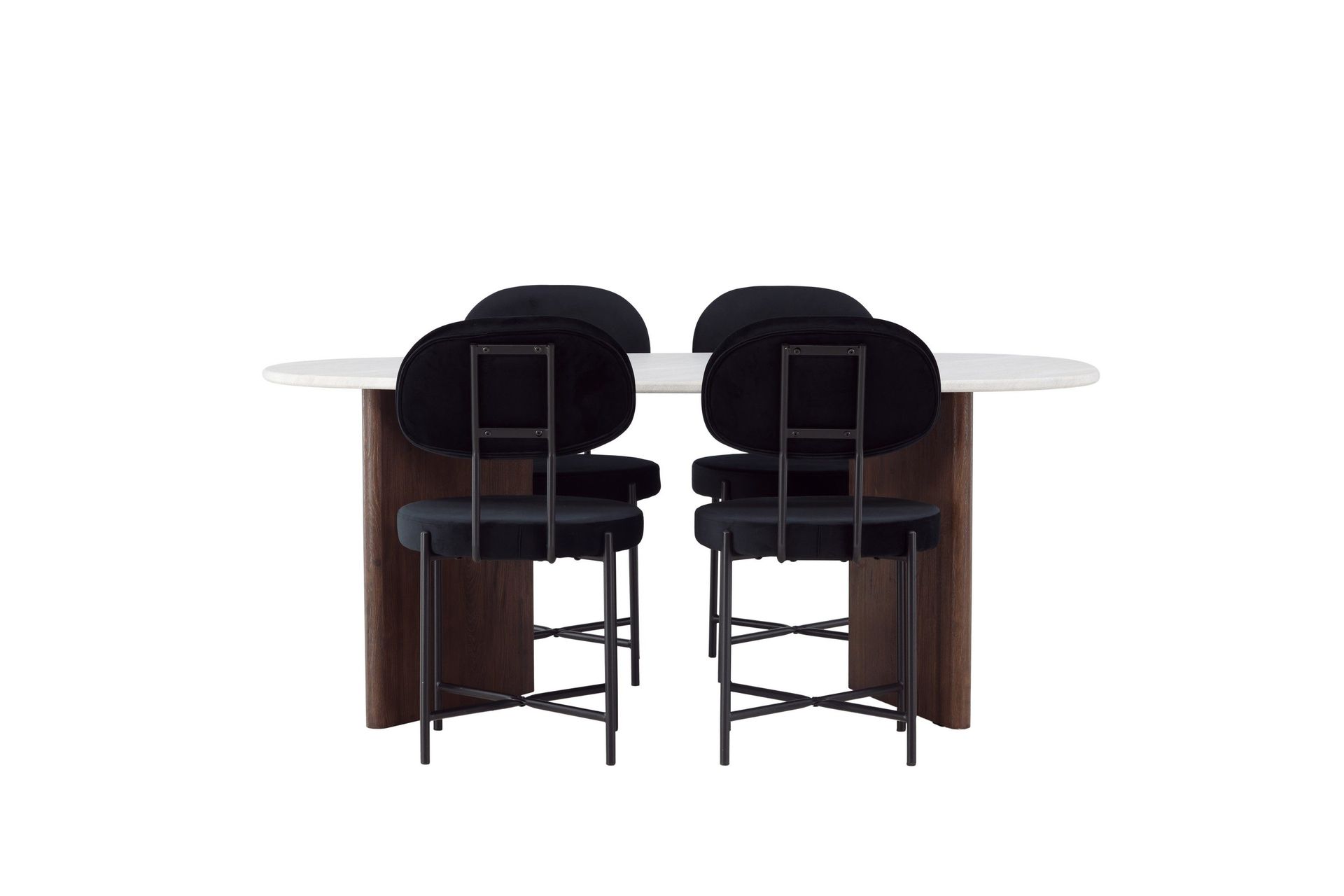 Gr&ouml;nvik Matgrupp 180 cm Oval med 4 Stella Stolar - Mocca