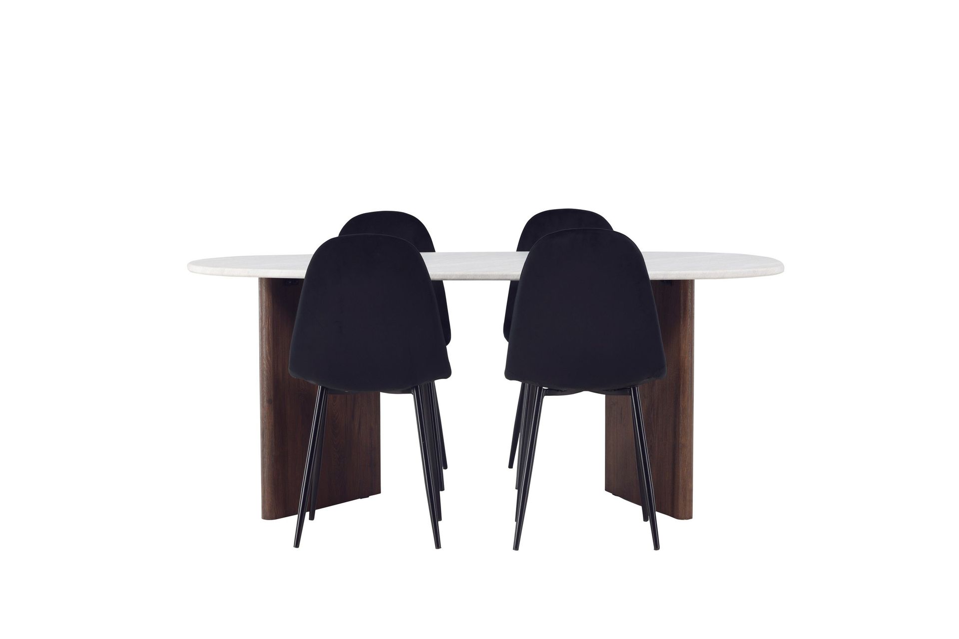 Grönvik Matgrupp 180 cm Oval med 4 Polar Stolar - Mocca