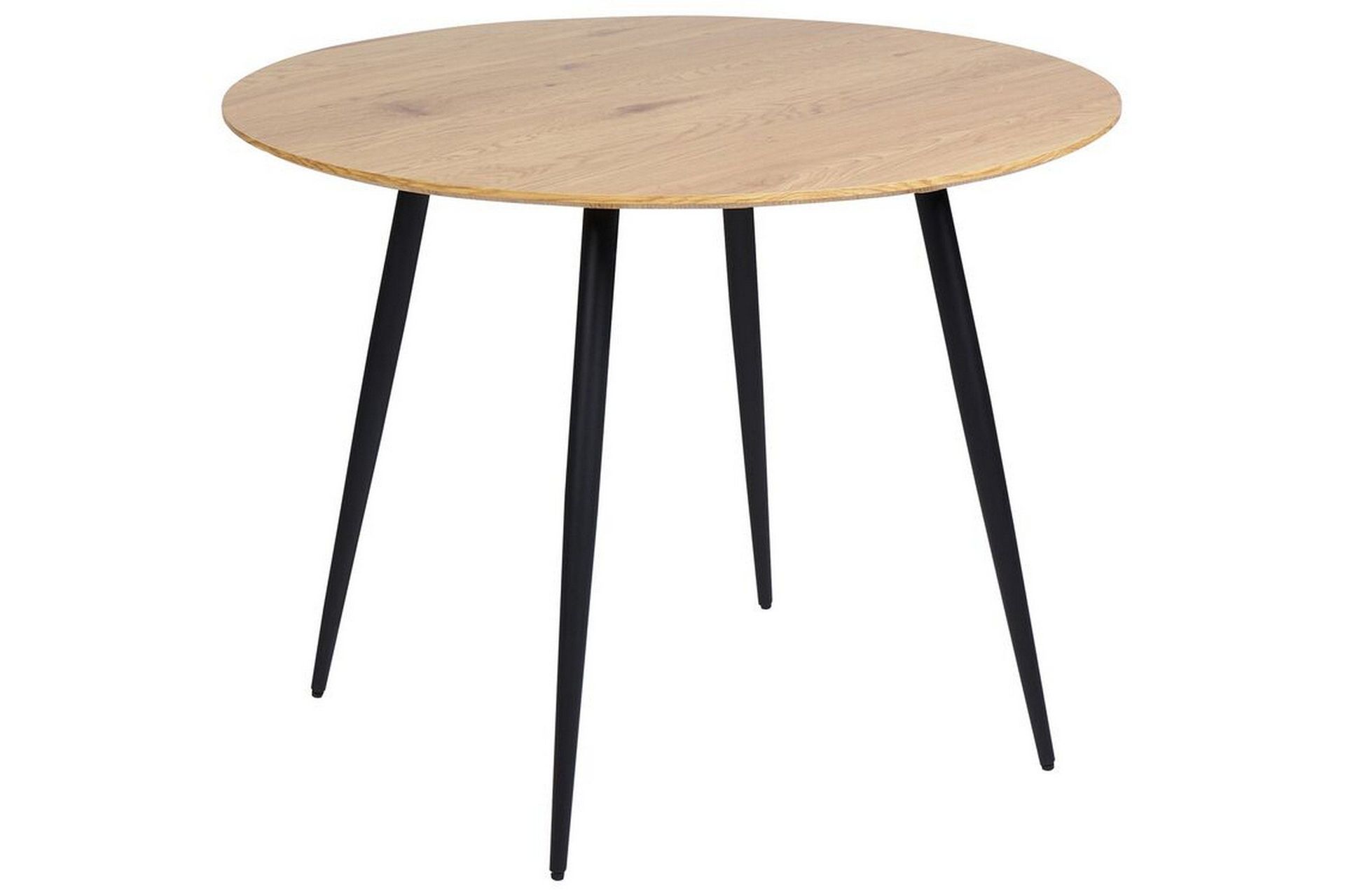 Habbe Matbord 100 cm Rund - Ljusbrun/Svart