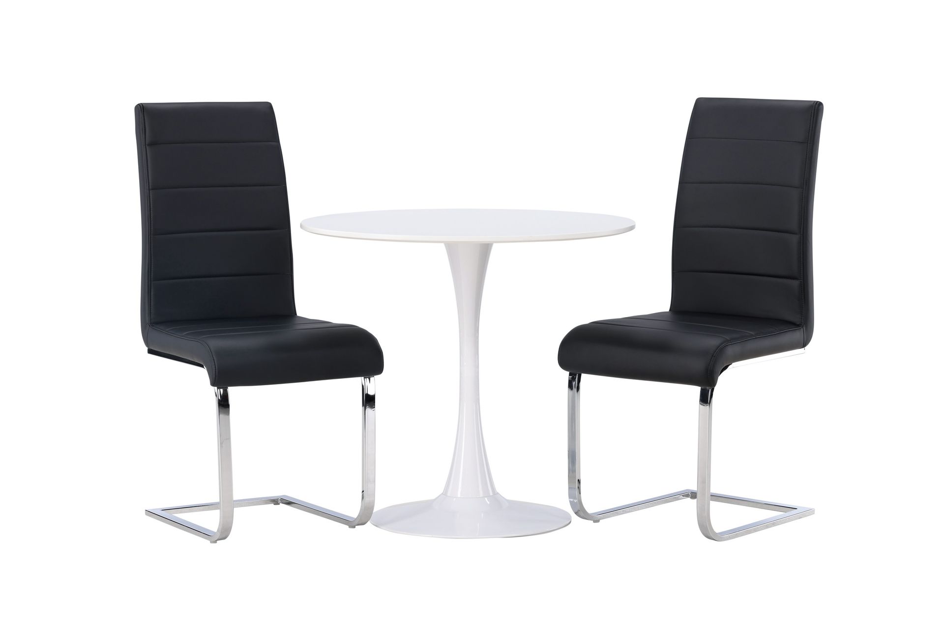 Hamden Matgrupp  80 cm Rund med 2 Tempo stolar - Svart