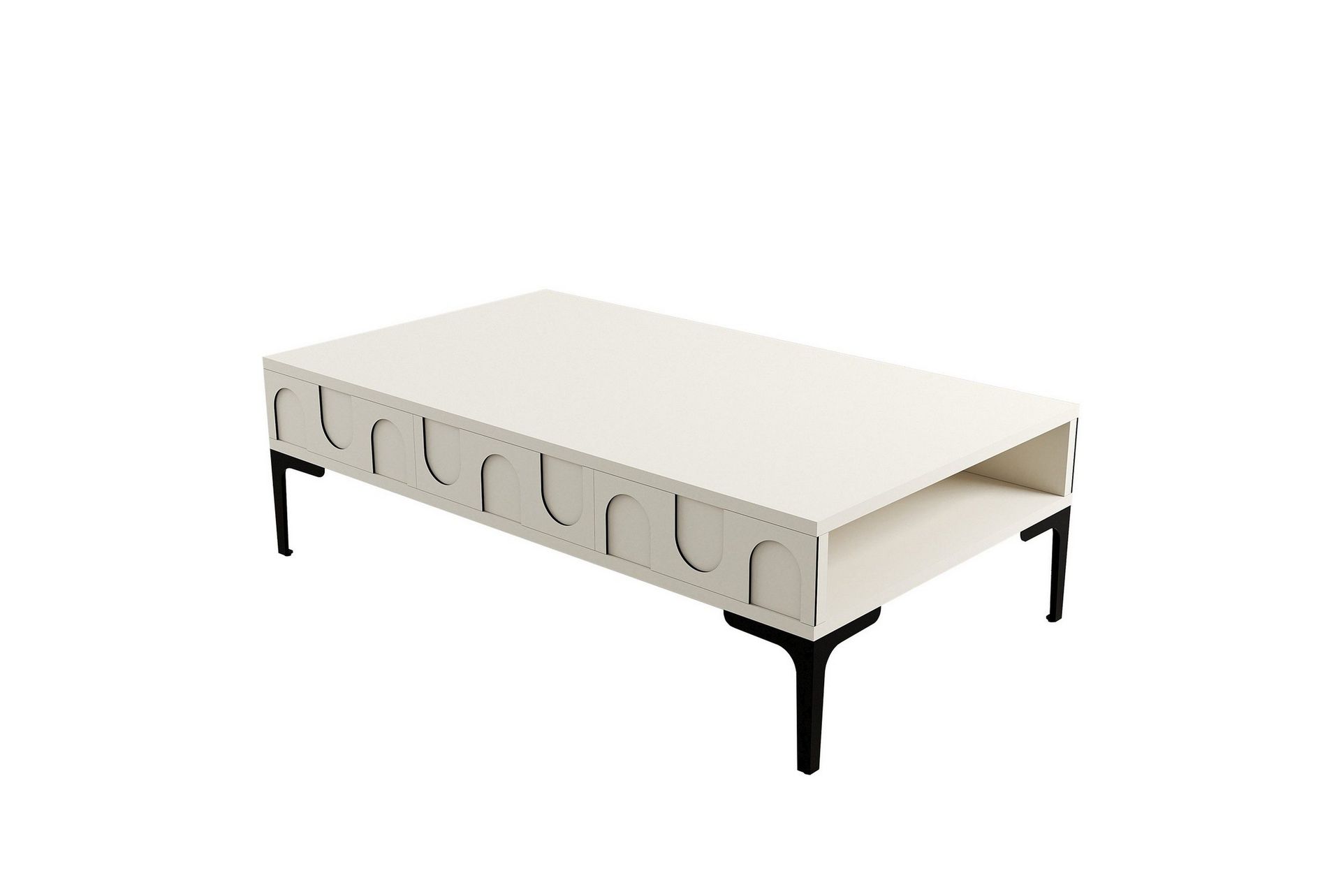 hazim soffbord 105 cm - cream/svart