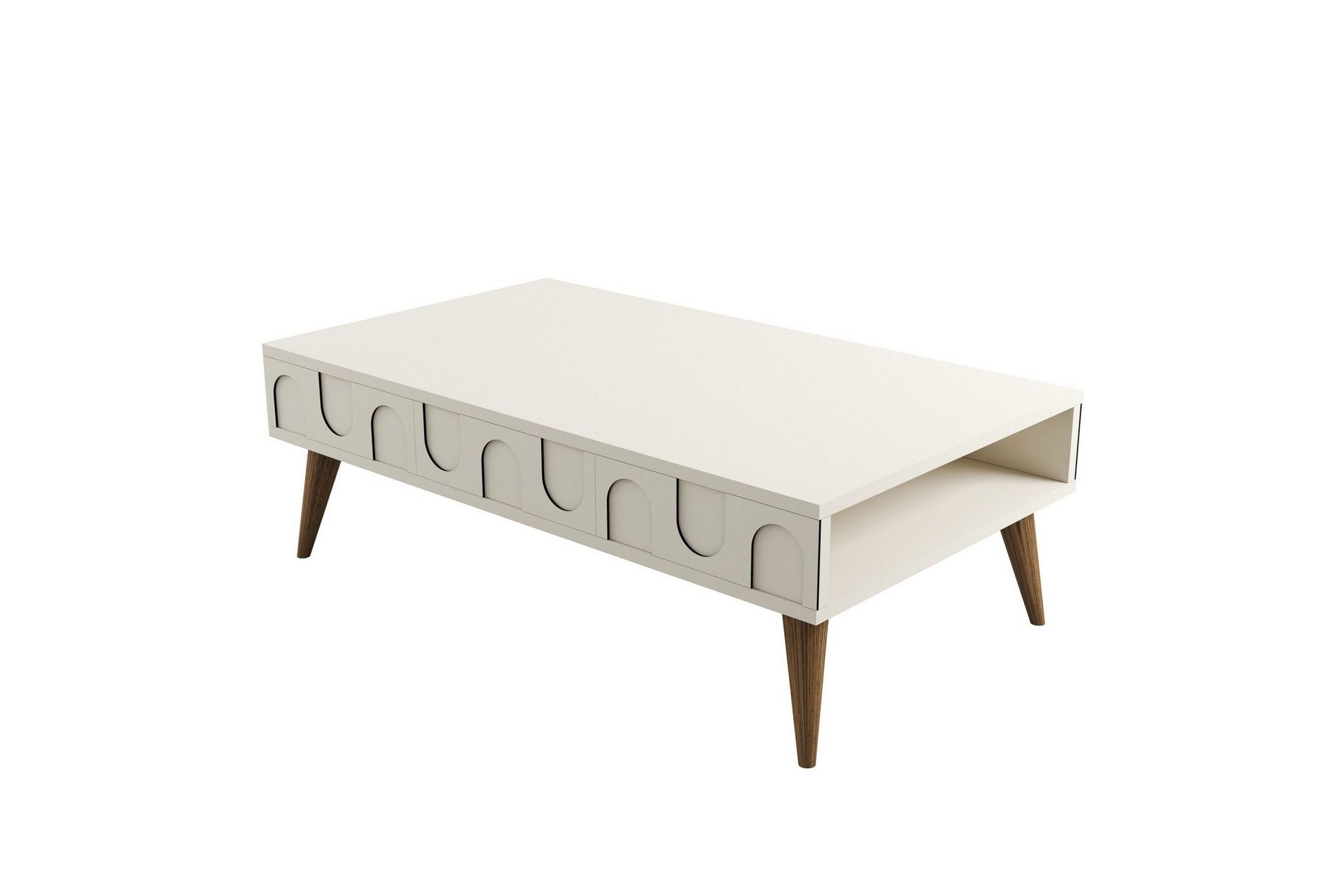 Hazim Soffbord 105 cm - Cream/Valn&ouml;t