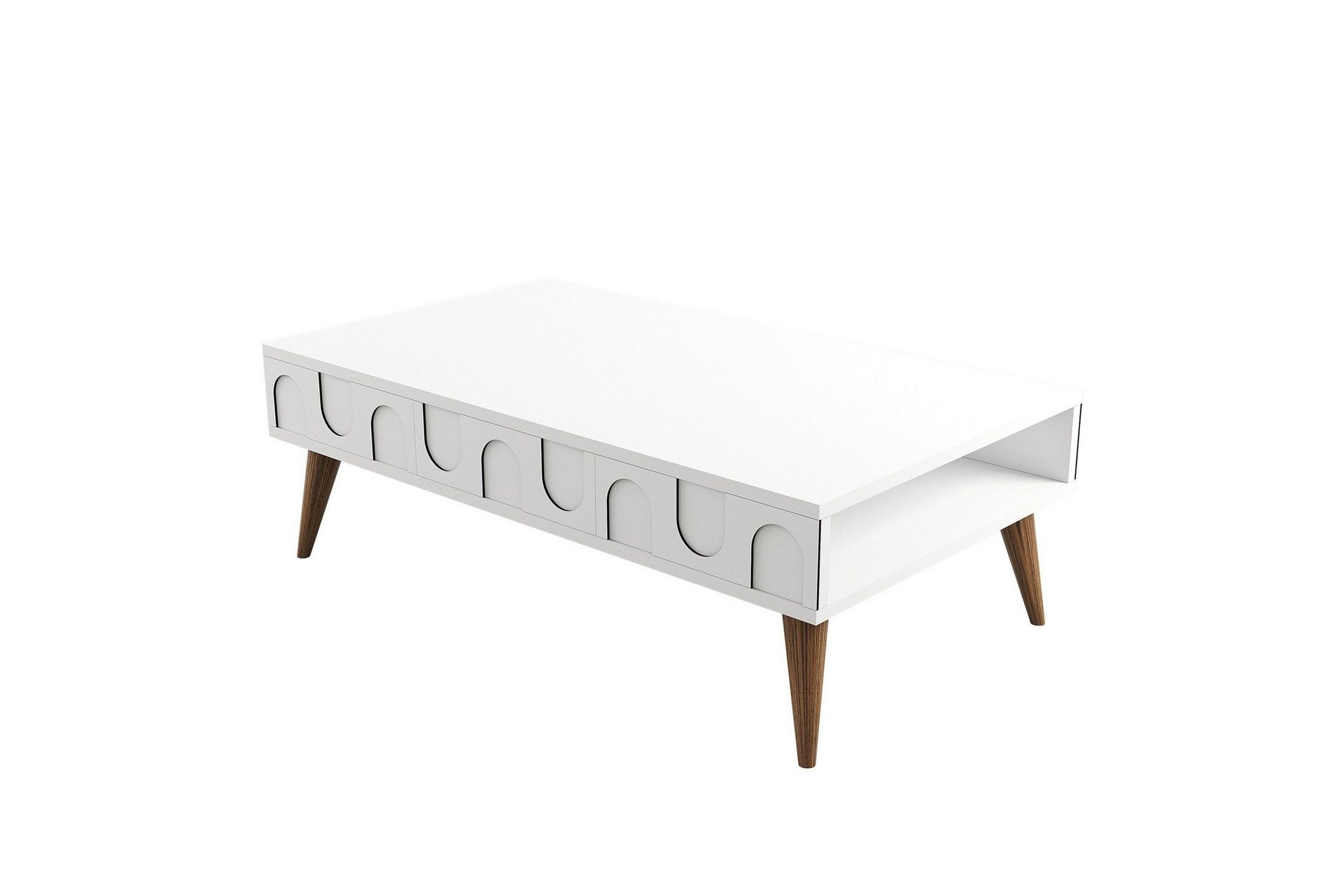 hazim soffbord 105 cm - vit/valnöt