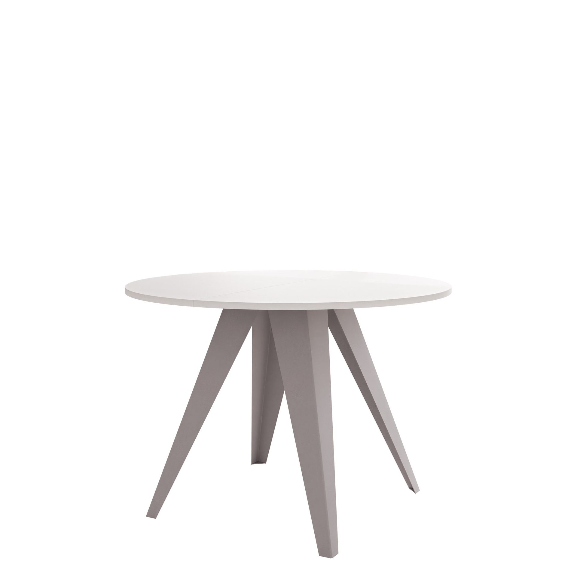 Hoban Matbord rund f&ouml;rl&auml;ngningsbart 100-138 cm - Beige, vit