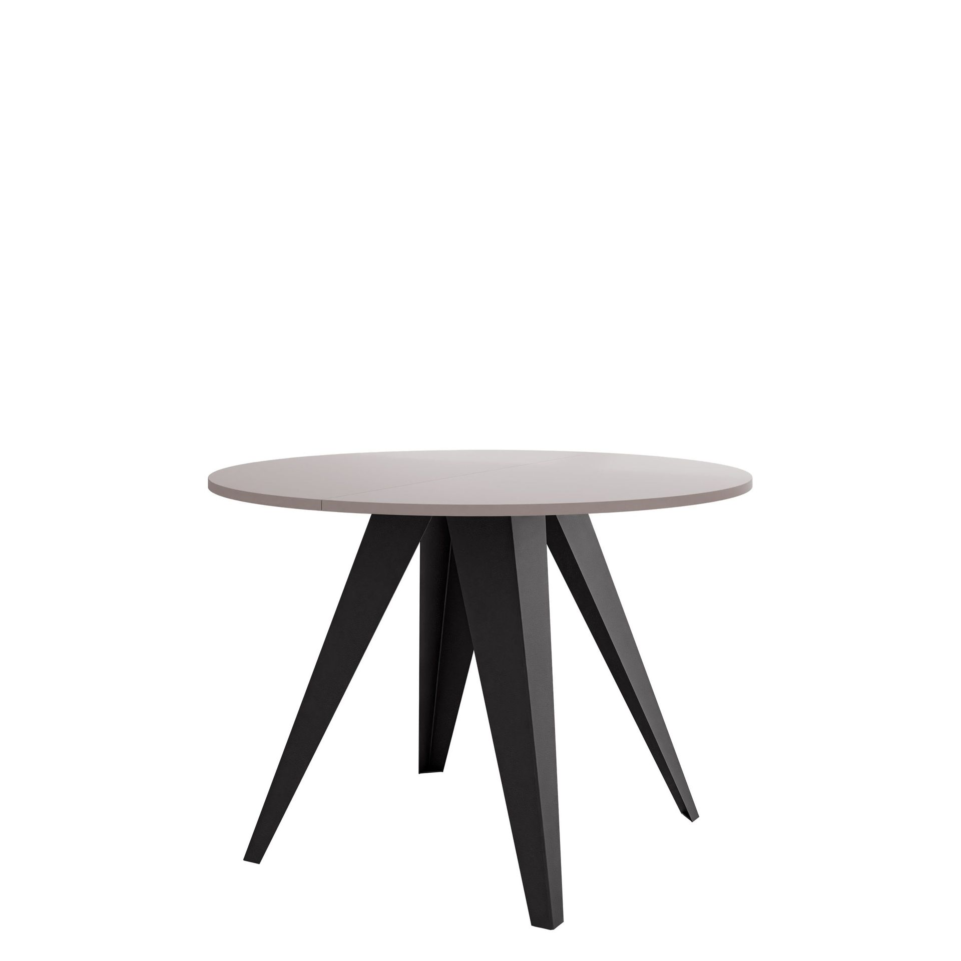 Hoban Matbord rund f&ouml;rl&auml;ngningsbart 100-138 cm - Svart, beige