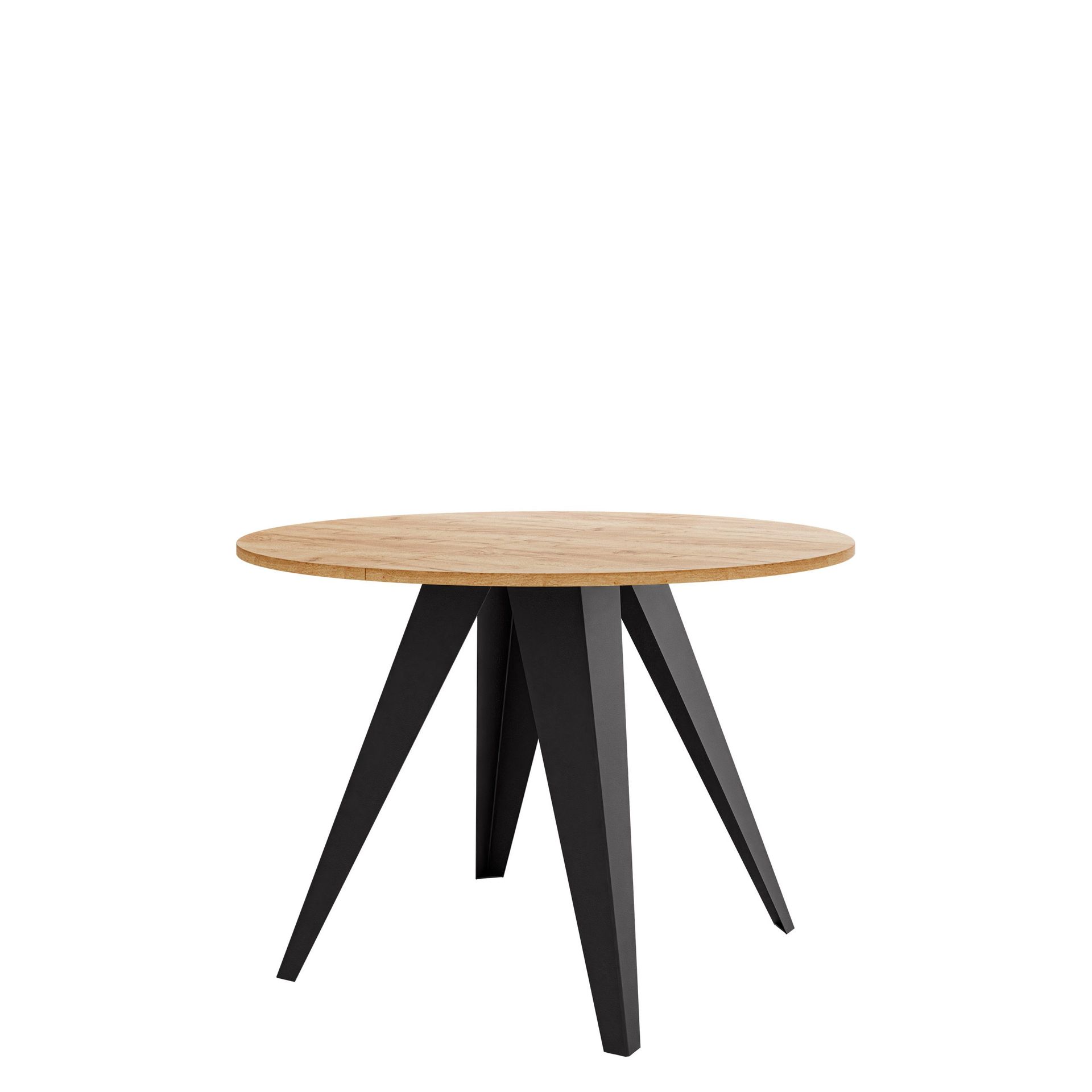 Hoban Matbord rund f&ouml;rl&auml;ngningsbart 100-138 cm - Svart, natur