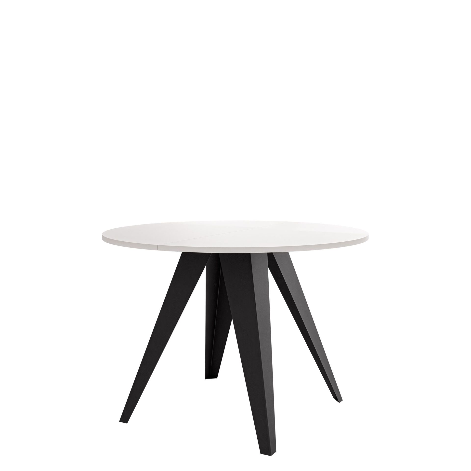 Hoban Matbord rund förlängningsbart 100-138 cm - Svart, vit