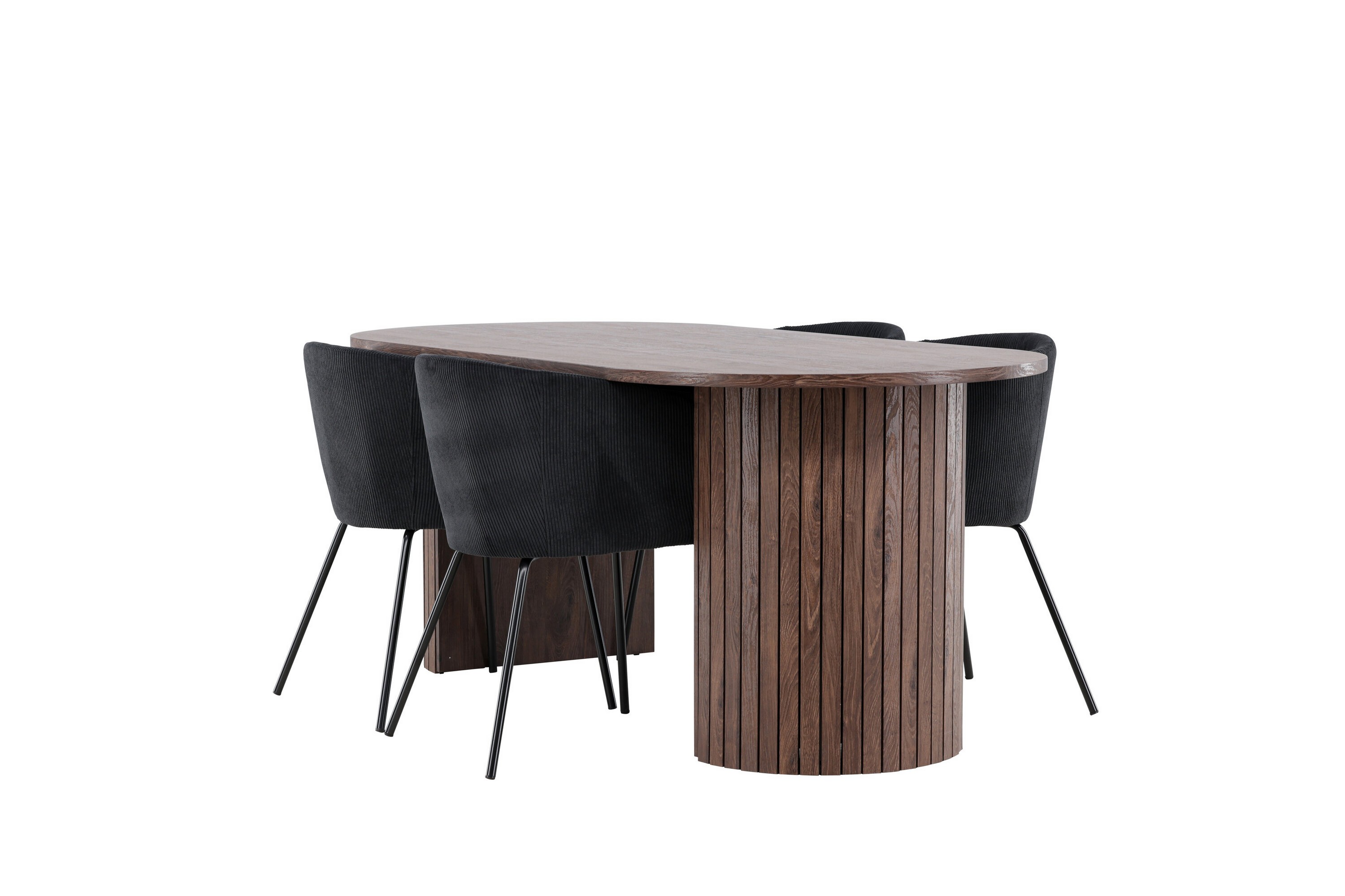 Härön Matgrupp 200 cm Oval med 4 Berit stolar Mocca/Svart
