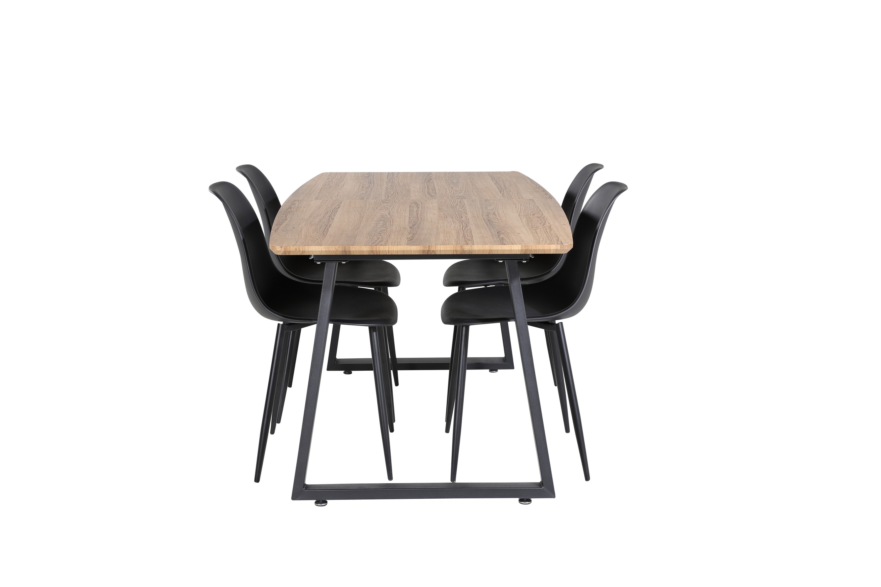 inca matgrupp 160 cm rektangulär med 4 polar stolar - svart