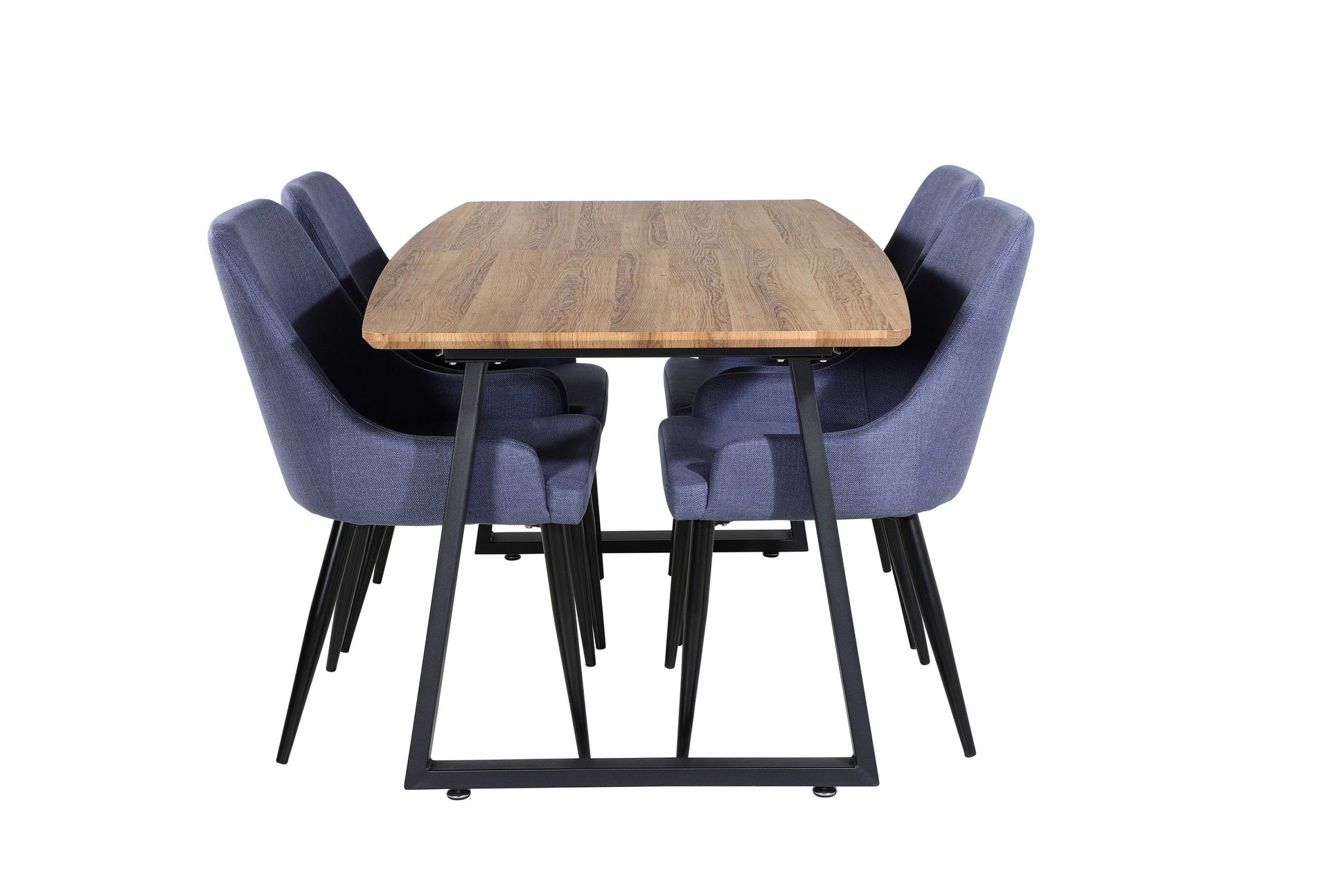 Inca Matgrupp 160 cm Rektangul&auml;r med 4 Plaza stolar - Svart