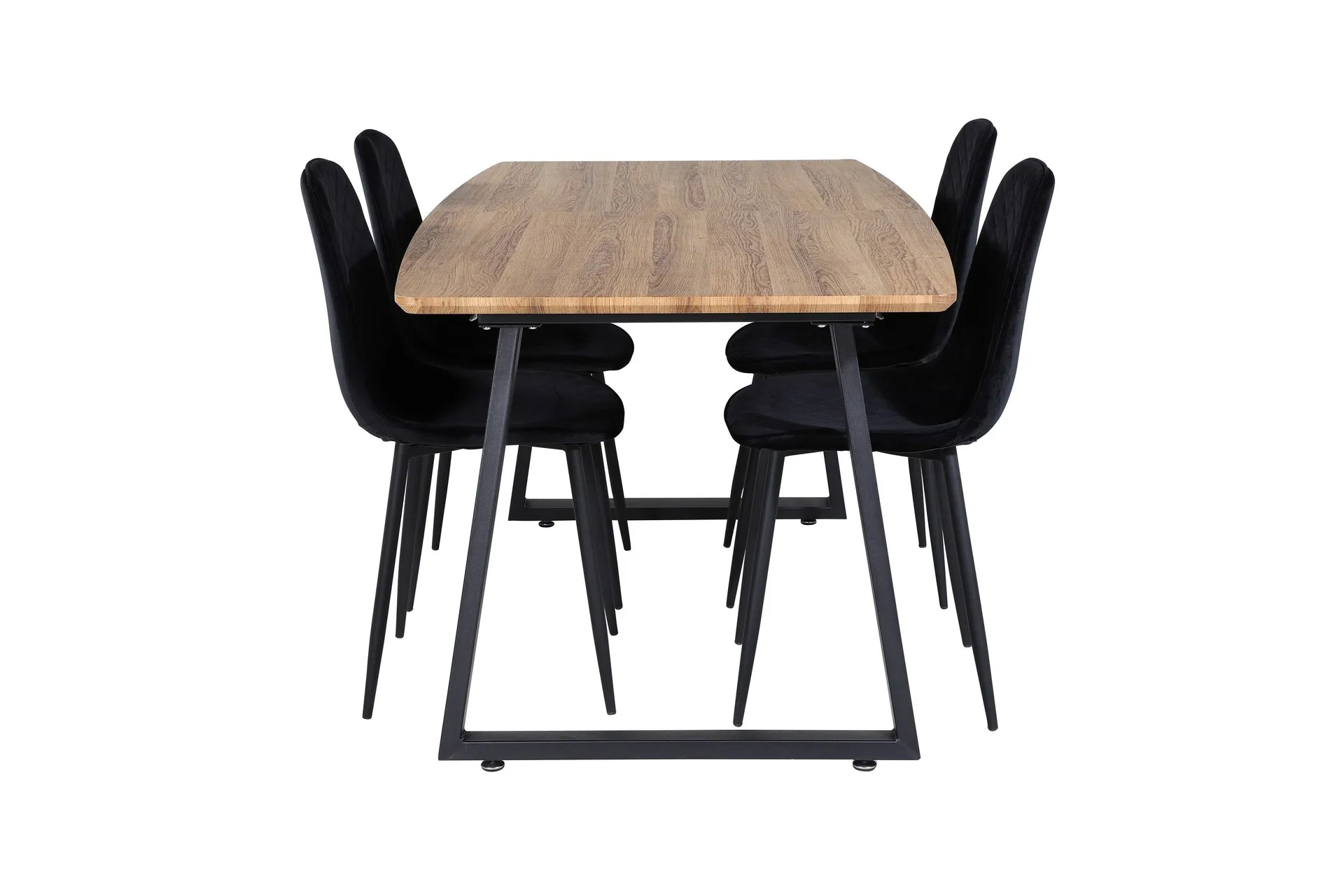 Inca Matgrupp 160 cm Rektangul&auml;r med 4 Polar stolar - Svart