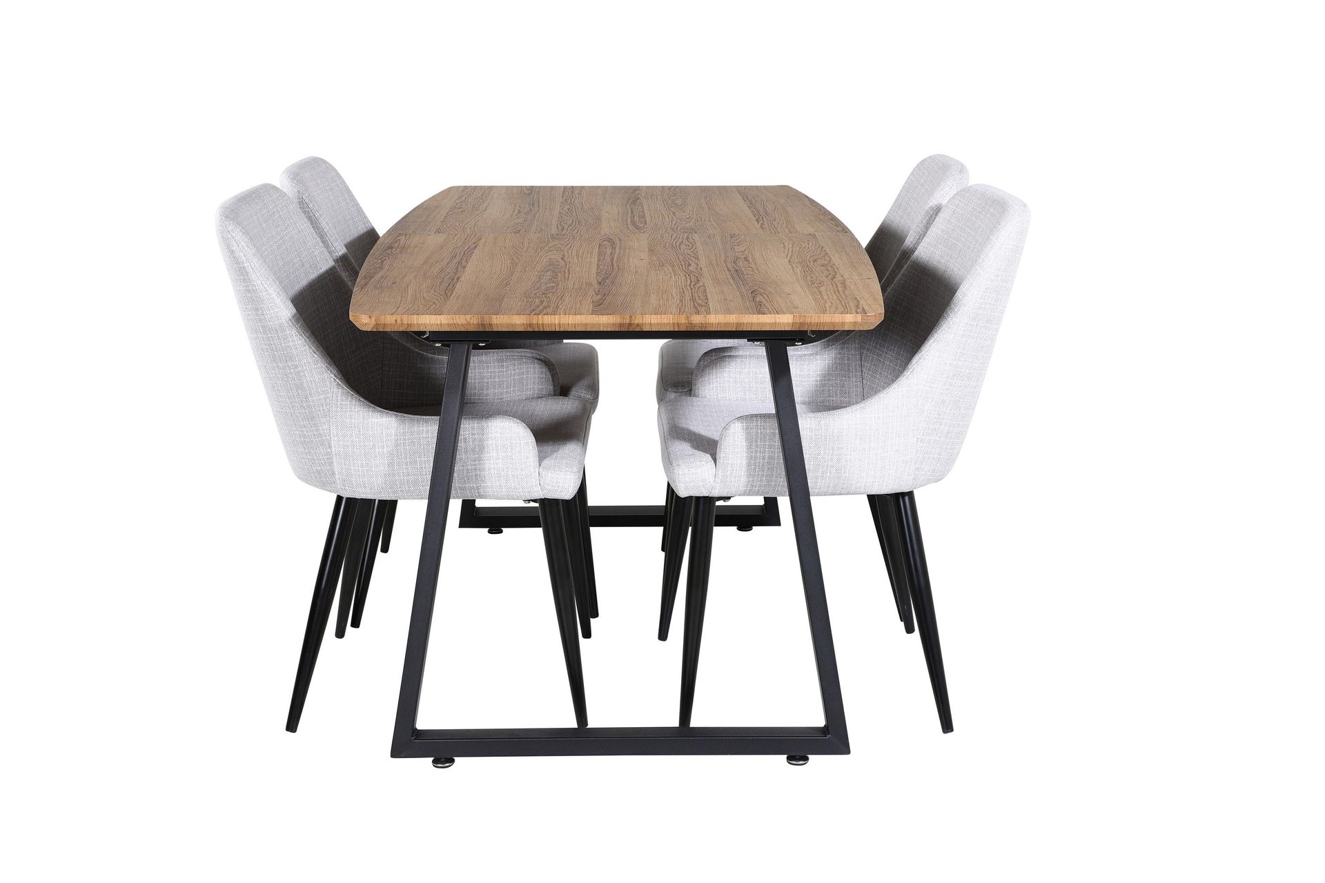 Inca Matgrupp 160 cm Rektangul&auml;r med 4 Plaza stolar - Svart