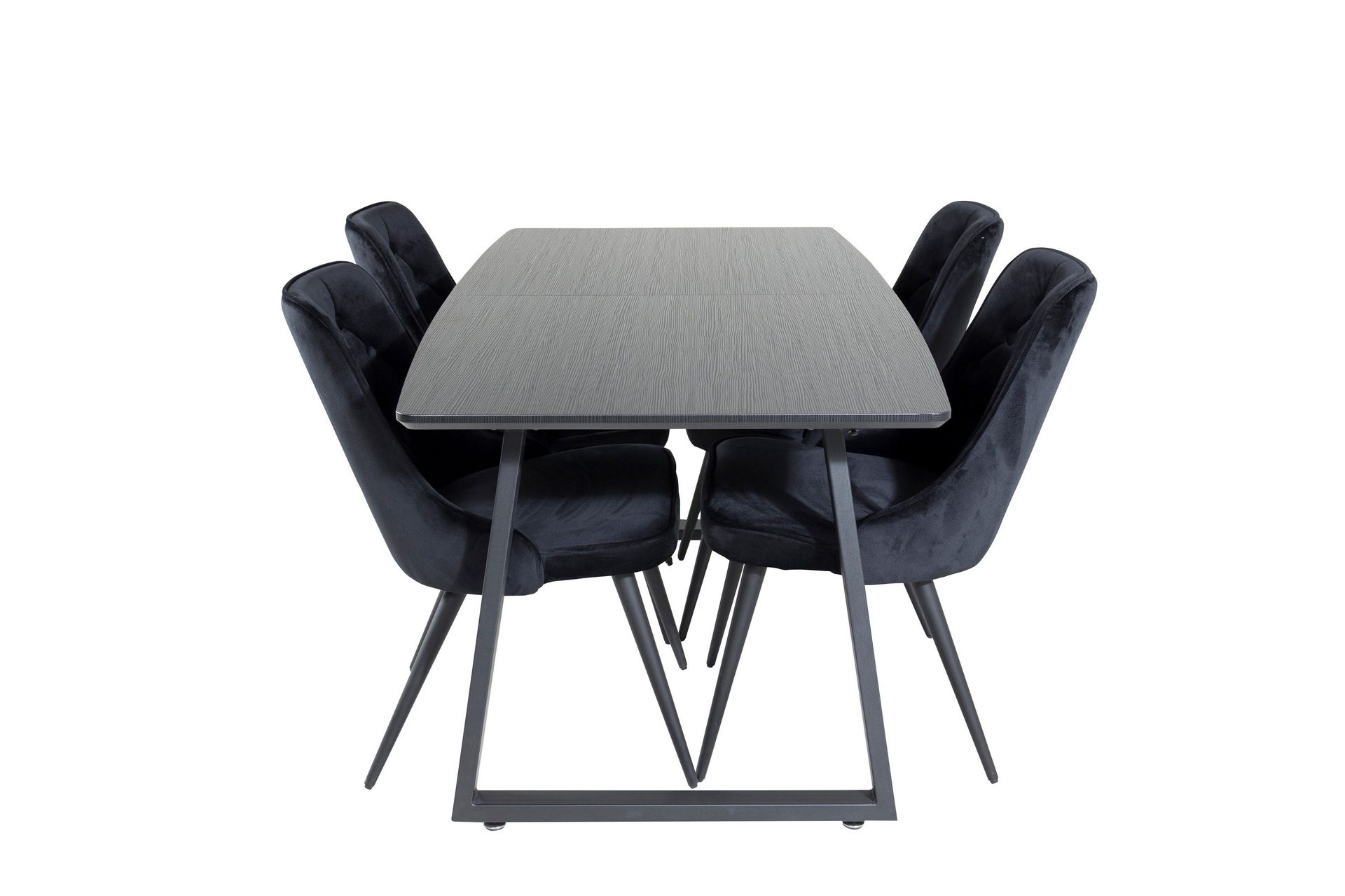 Inca Matgrupp F&ouml;rl&auml;ngningsbar 160 cm Rektangul&auml;r med 4 Velvet Deluxe stolar -