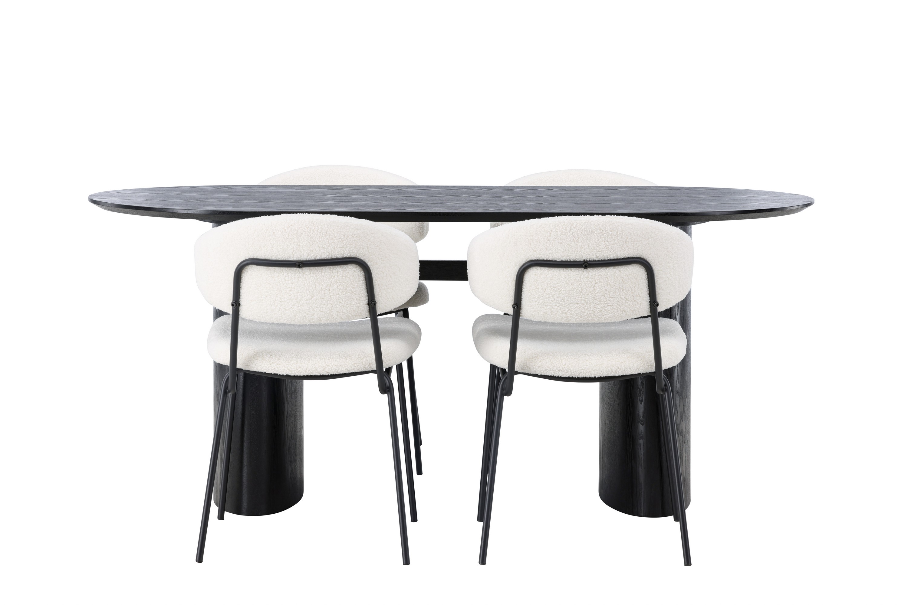 Isolde Matgrupp 180 cm Oval med 4 Chico Stolar Svart