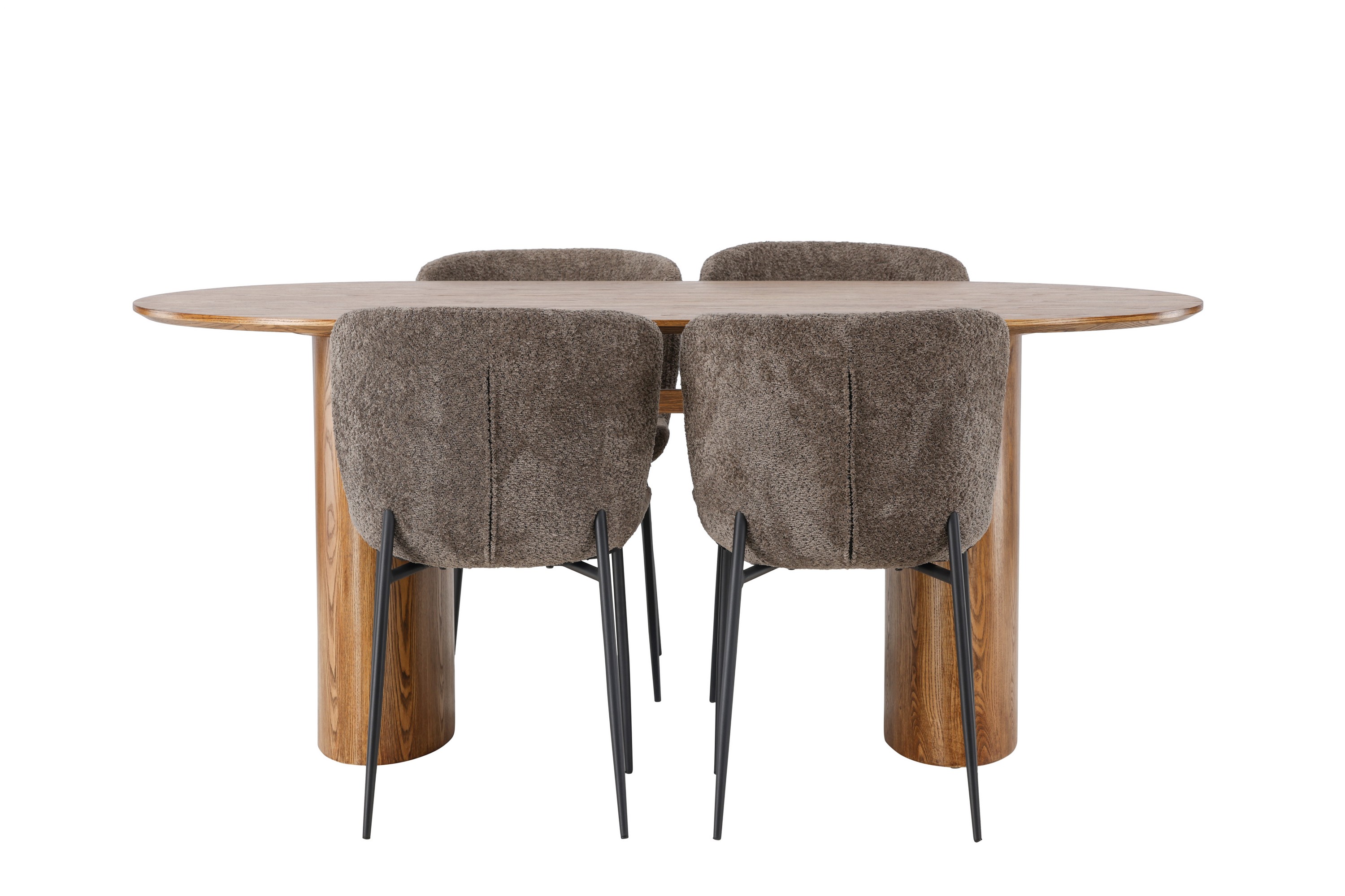 isolde matgrupp 180 cm oval med 4 modesto stolar - mörkgrå