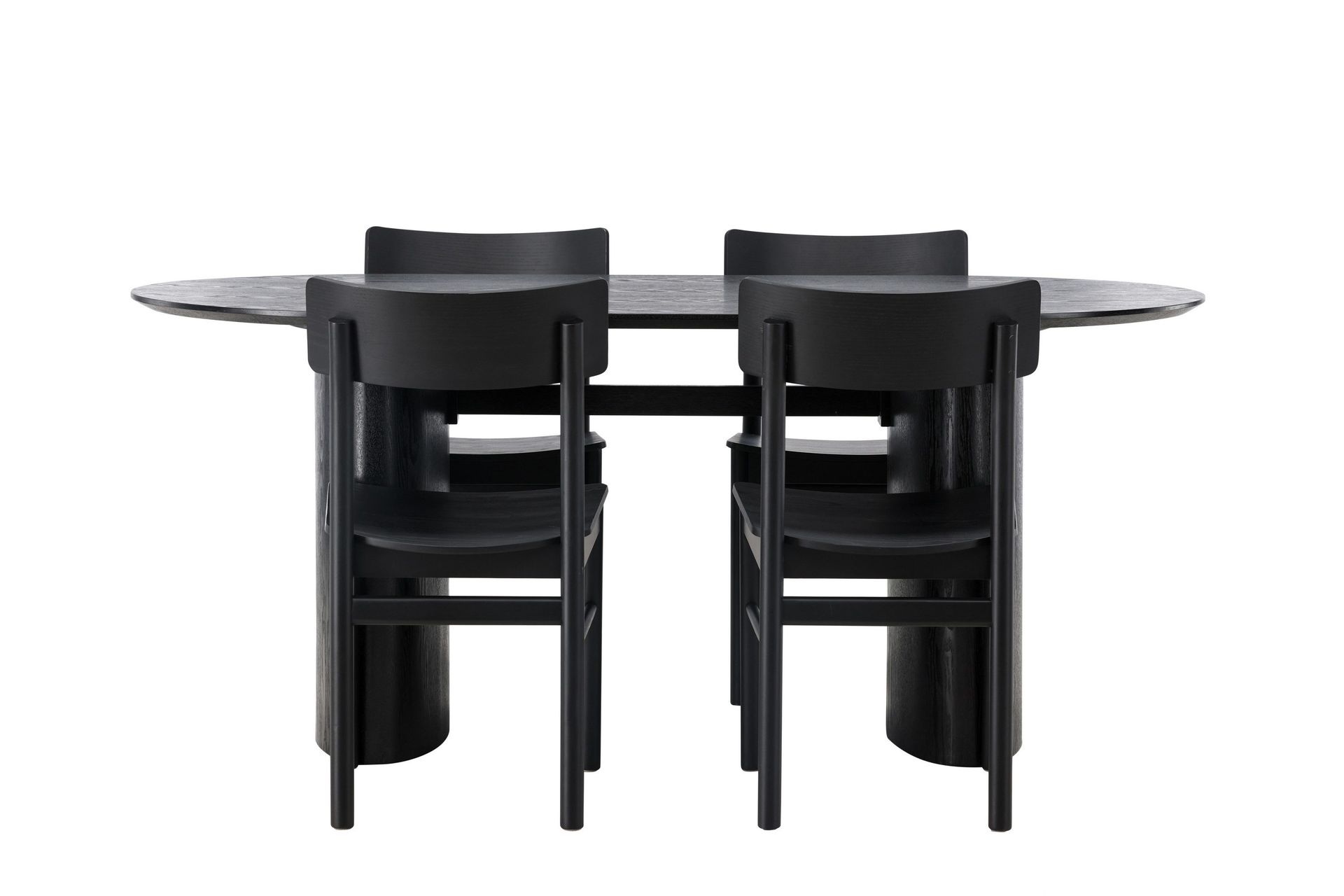 Isolde Matgrupp 180 cm Oval med 4 Montros stolar - Svart