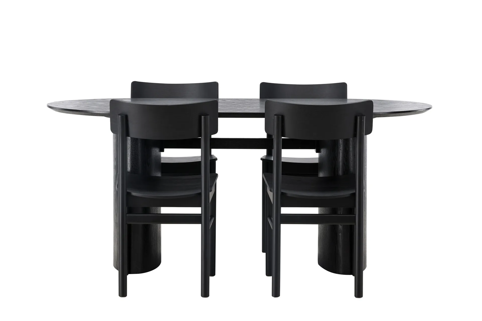 Isolde Matgrupp 180 cm Oval med 4 Montros stolar - Svart