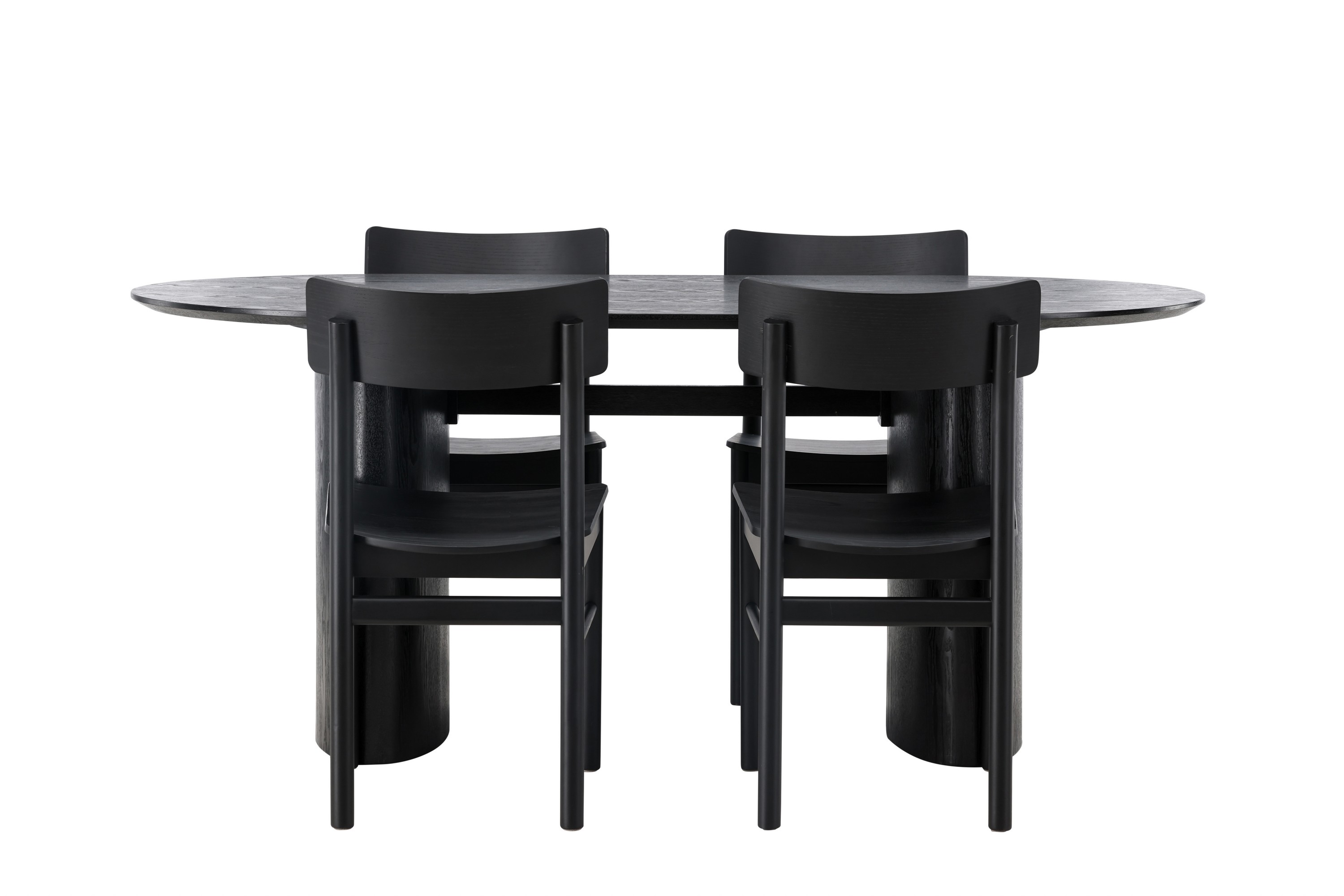 Isolde Matgrupp 180 cm Oval med 4 Montros stolar Svart
