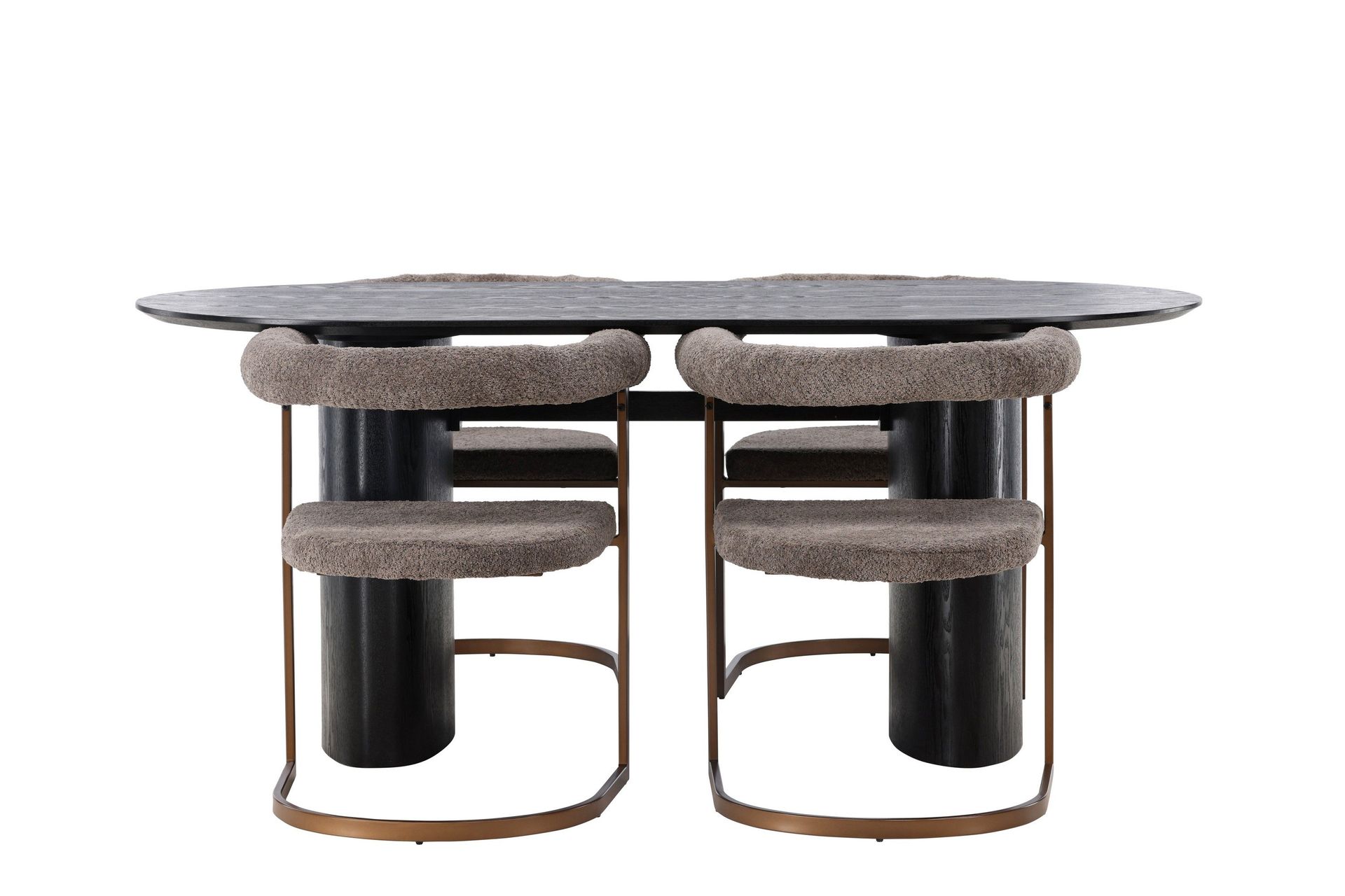 Isolde Matgrupp 180 cm Oval med 4 Morning stolar - Brun