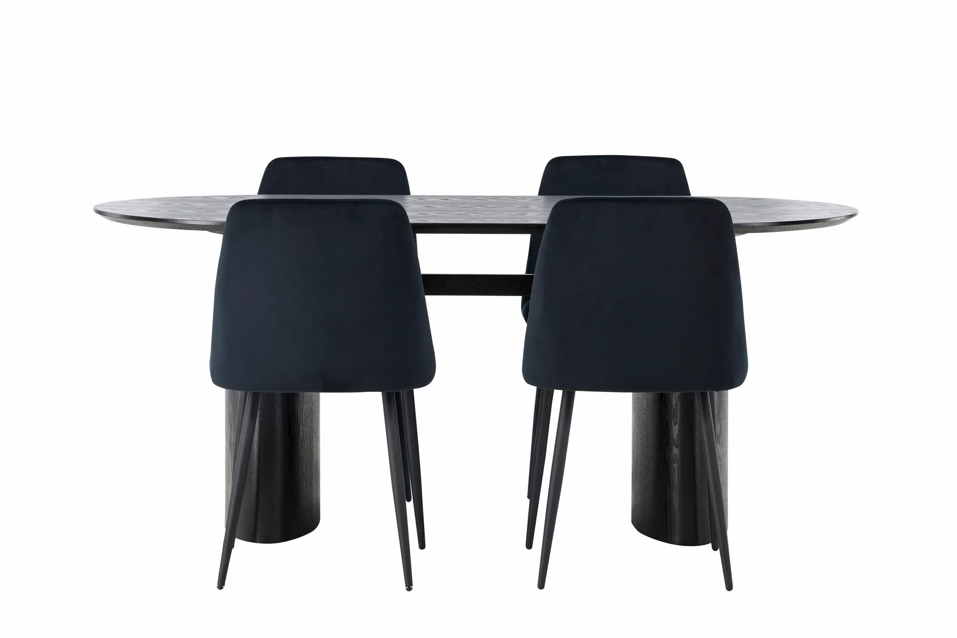 Isolde Matgrupp 180 cm Oval med 4 Night stolar - Svart