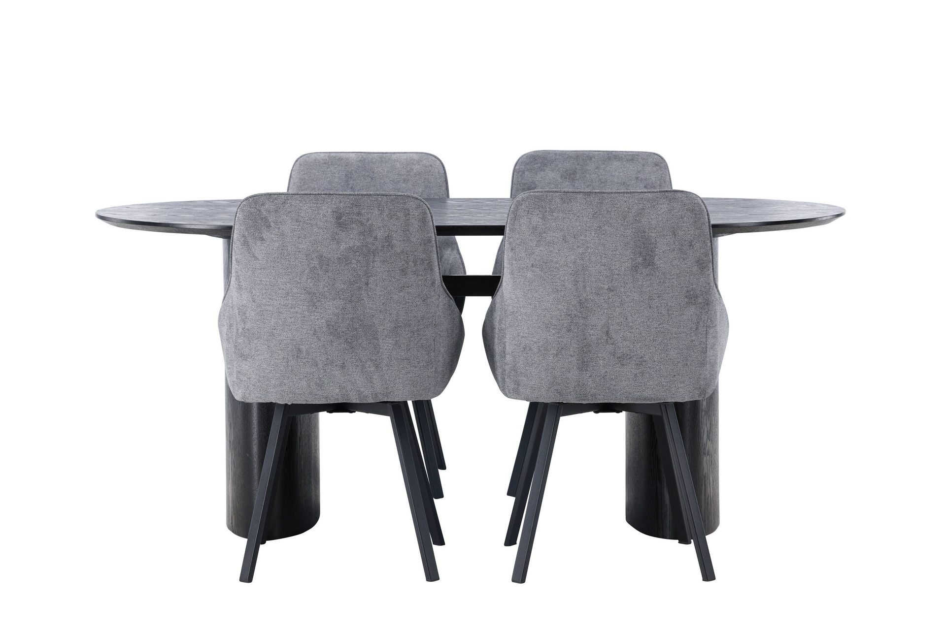 Isolde Matgrupp 180 cm Oval med 4 Rosie stolar - Svart