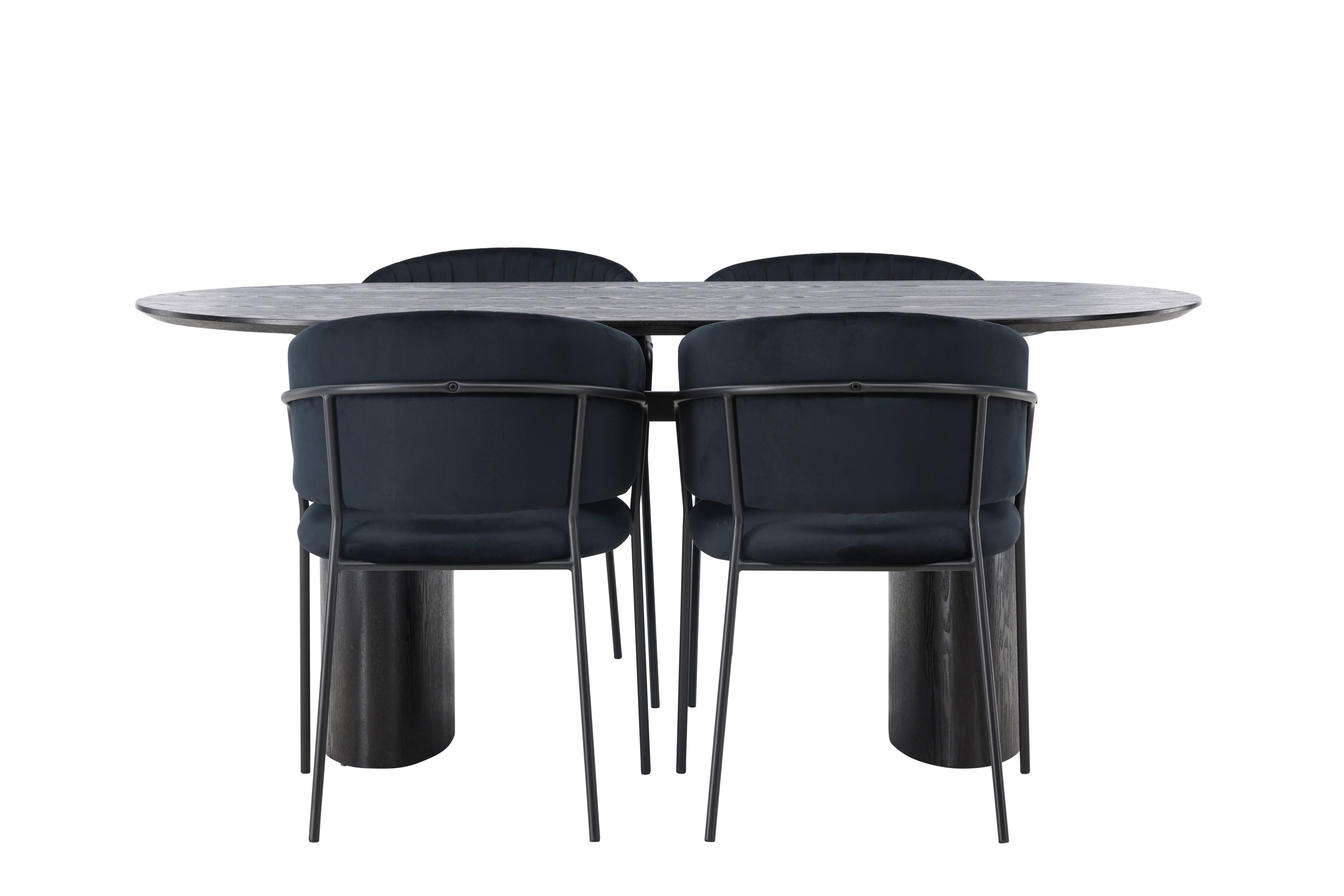 Isolde Matgrupp 180 cm Oval med 4 Selma Stolar Svart