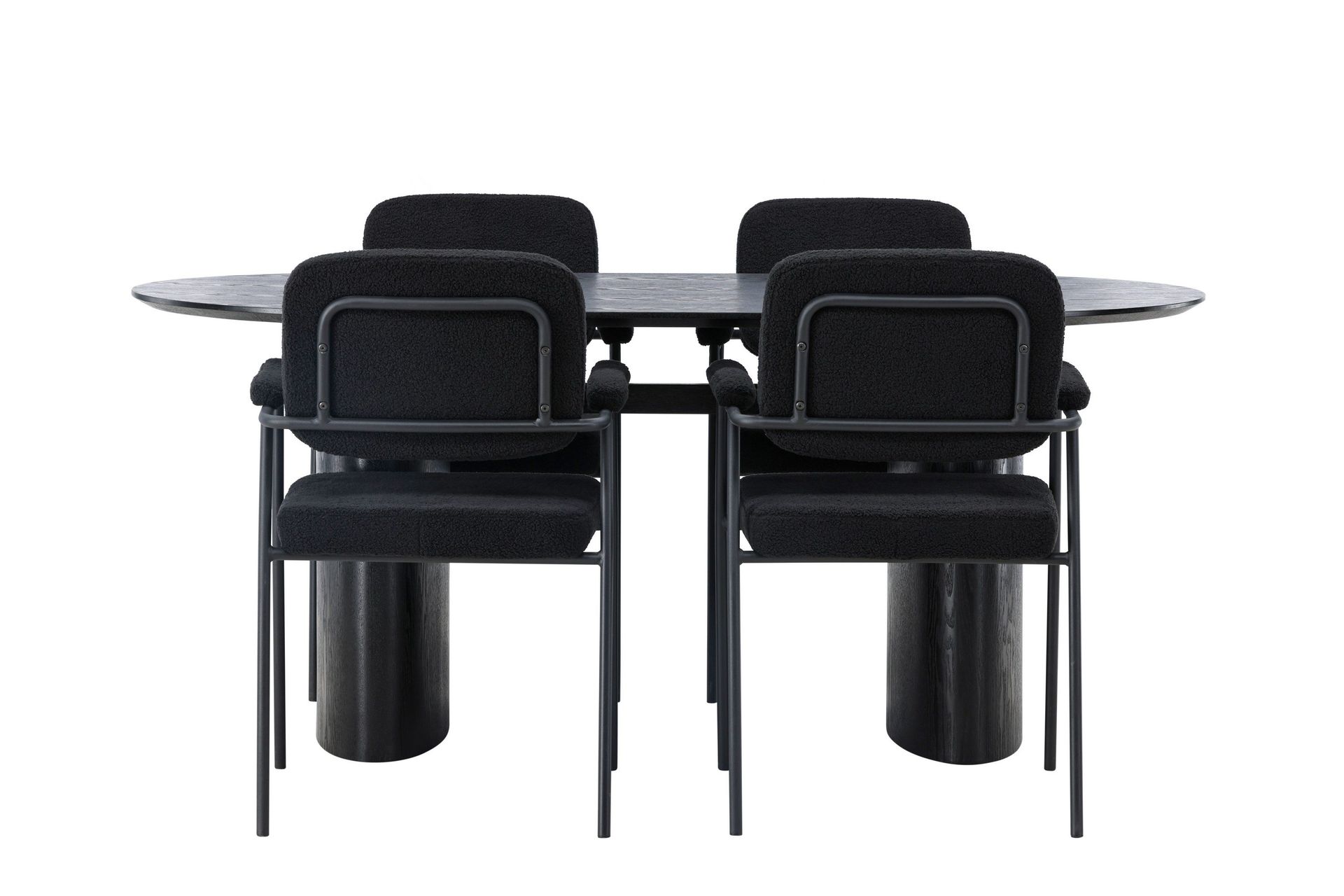 Isolde Matgrupp 180 cm Oval med 4 Yesterday stolar - Svart