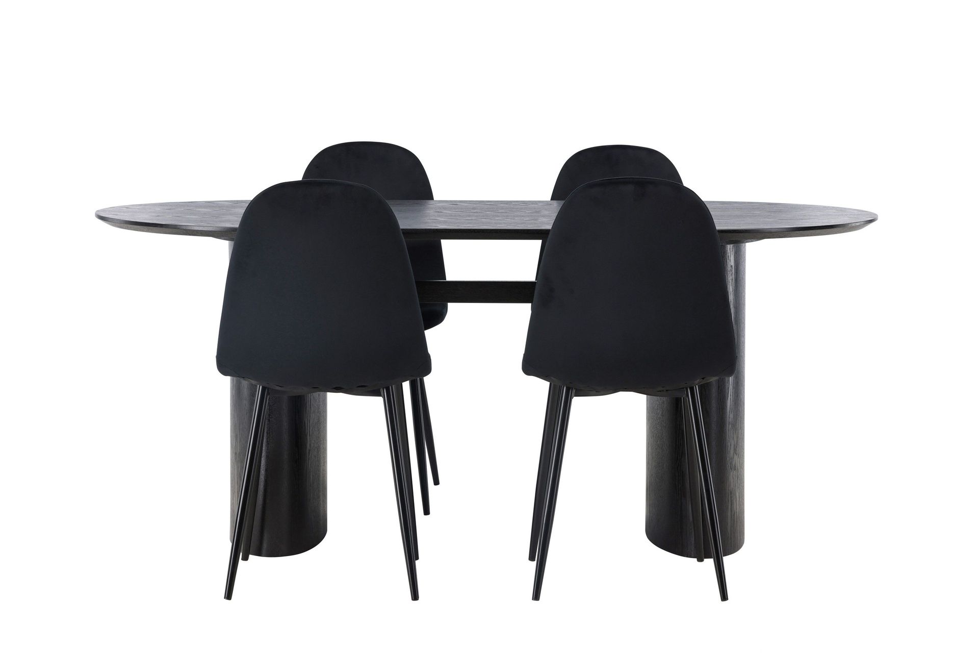 Isolde Matgrupp 180 cm Oval med 4 Polar stolar - Svart