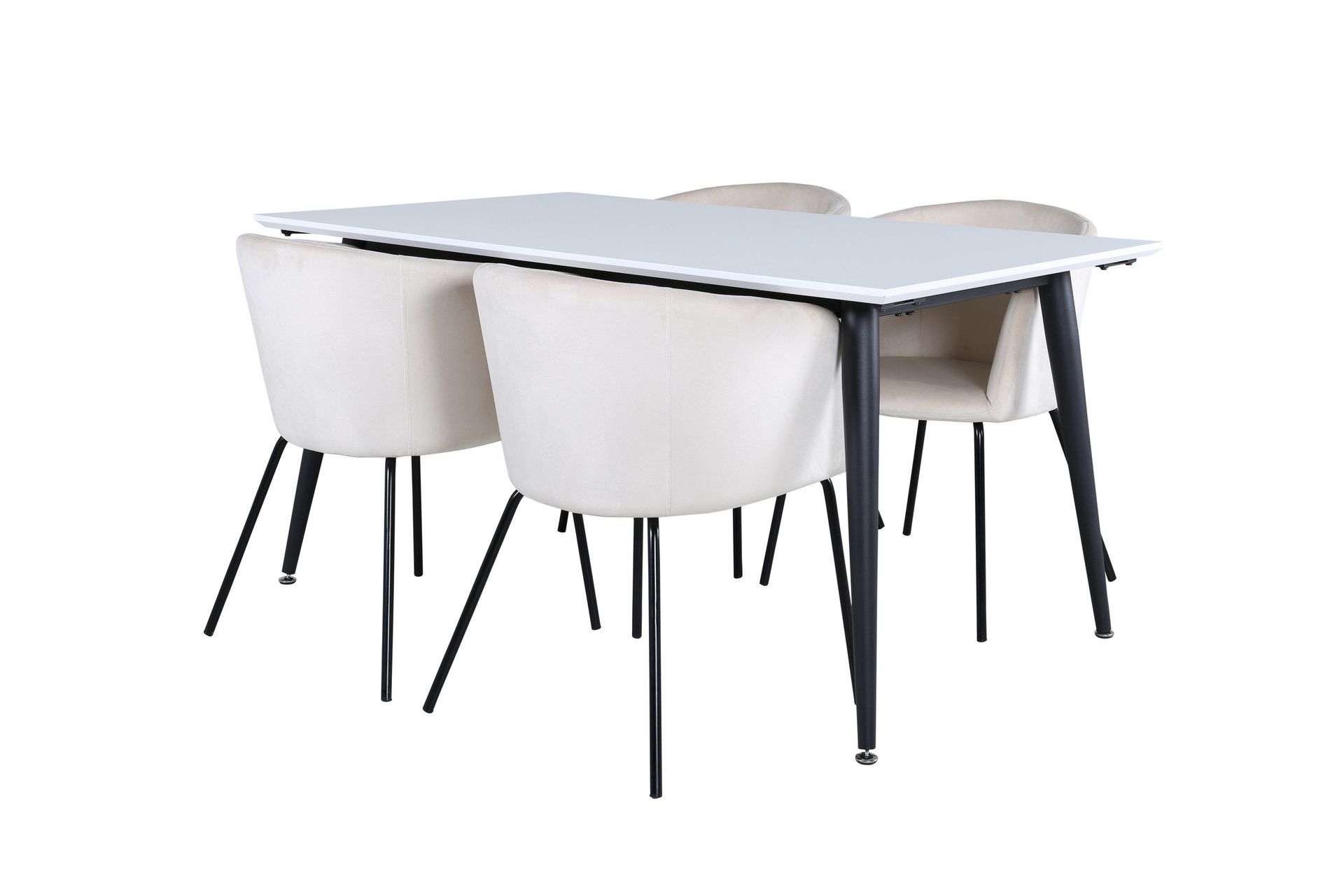 Jimmy Matgrupp 150 cm Rektangul&auml;r med 4 Berit stolar - Beige