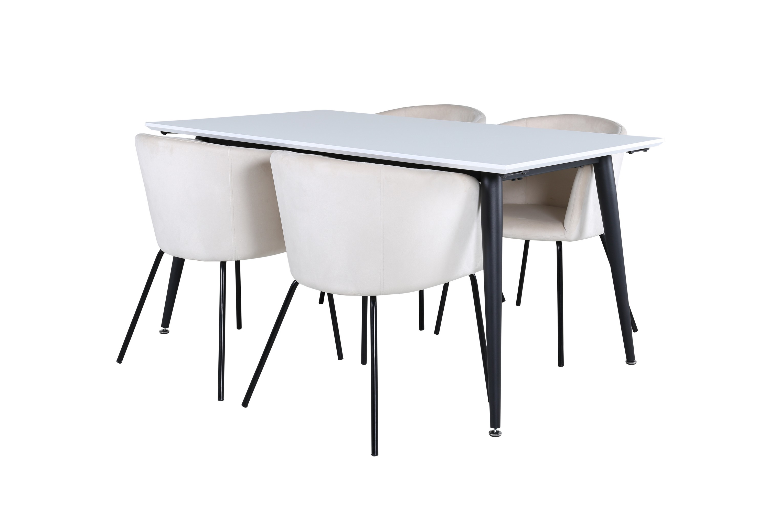 jimmy matgrupp 150 cm rektangulär med 4 berit stolar - beige