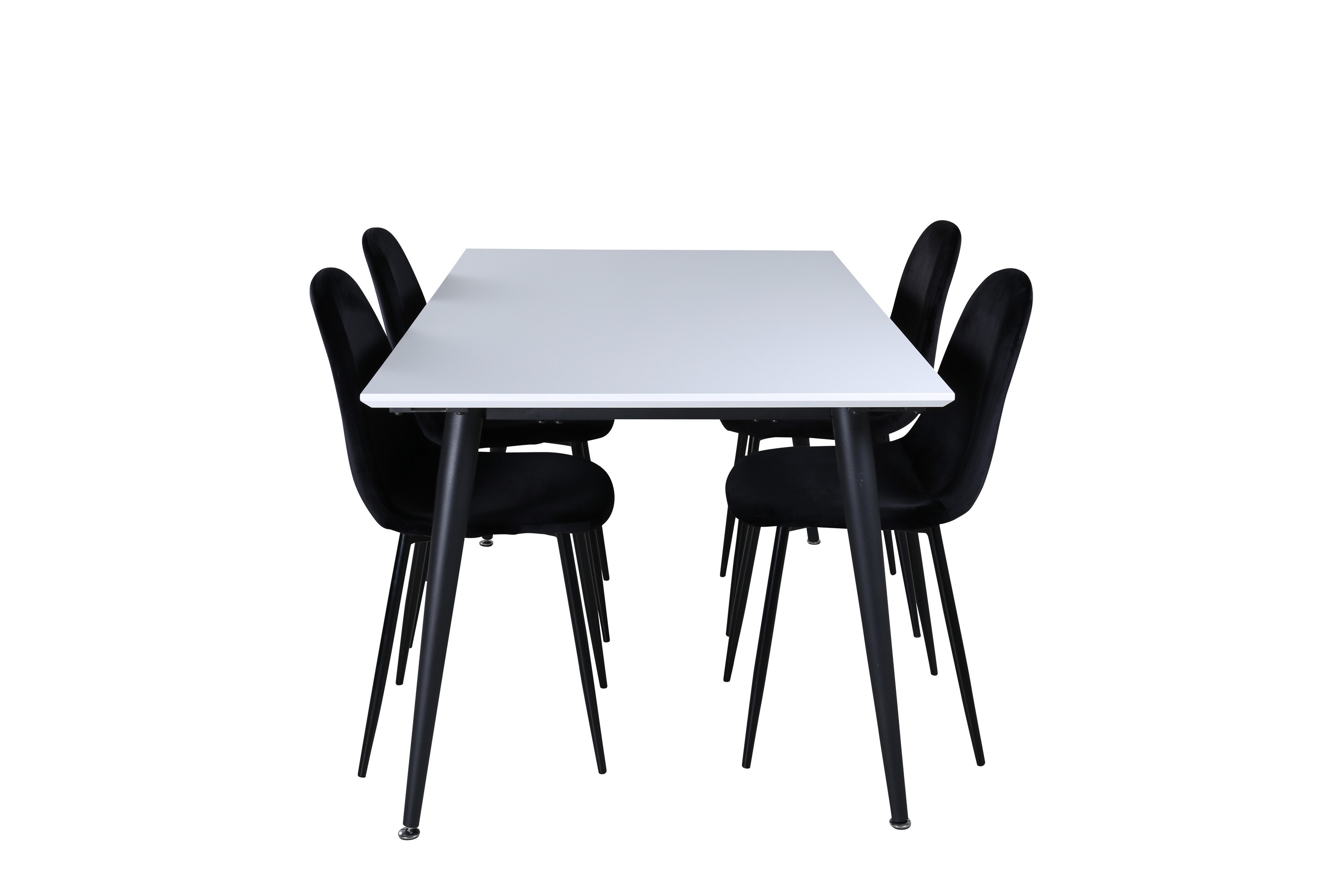 jimmy matgrupp 150 cm rektangulär med 4 polar stolar - svart