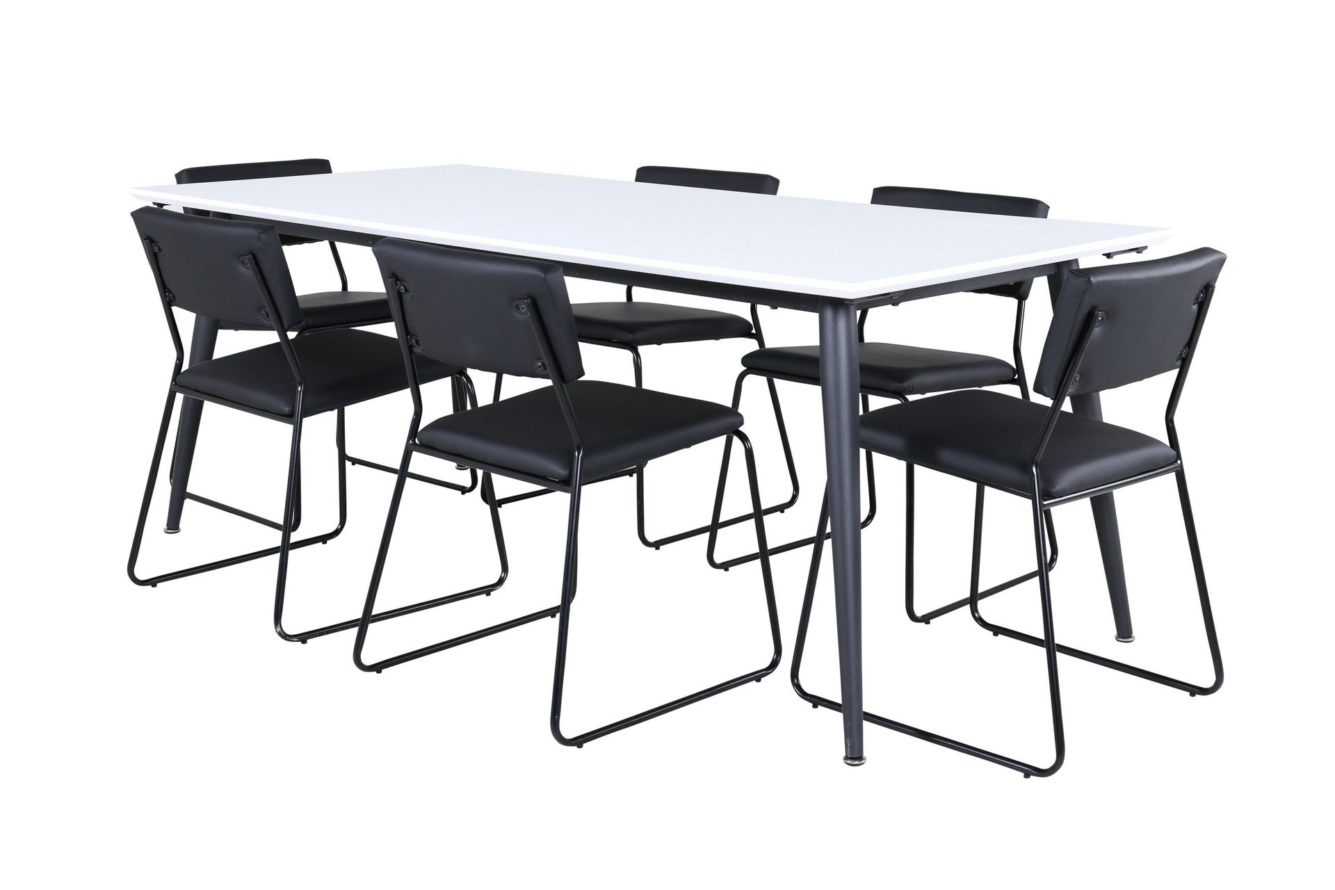 Jimmy Matgrupp 195 cm Rektangul&auml;r med 6 Kenth Stolar - Svart