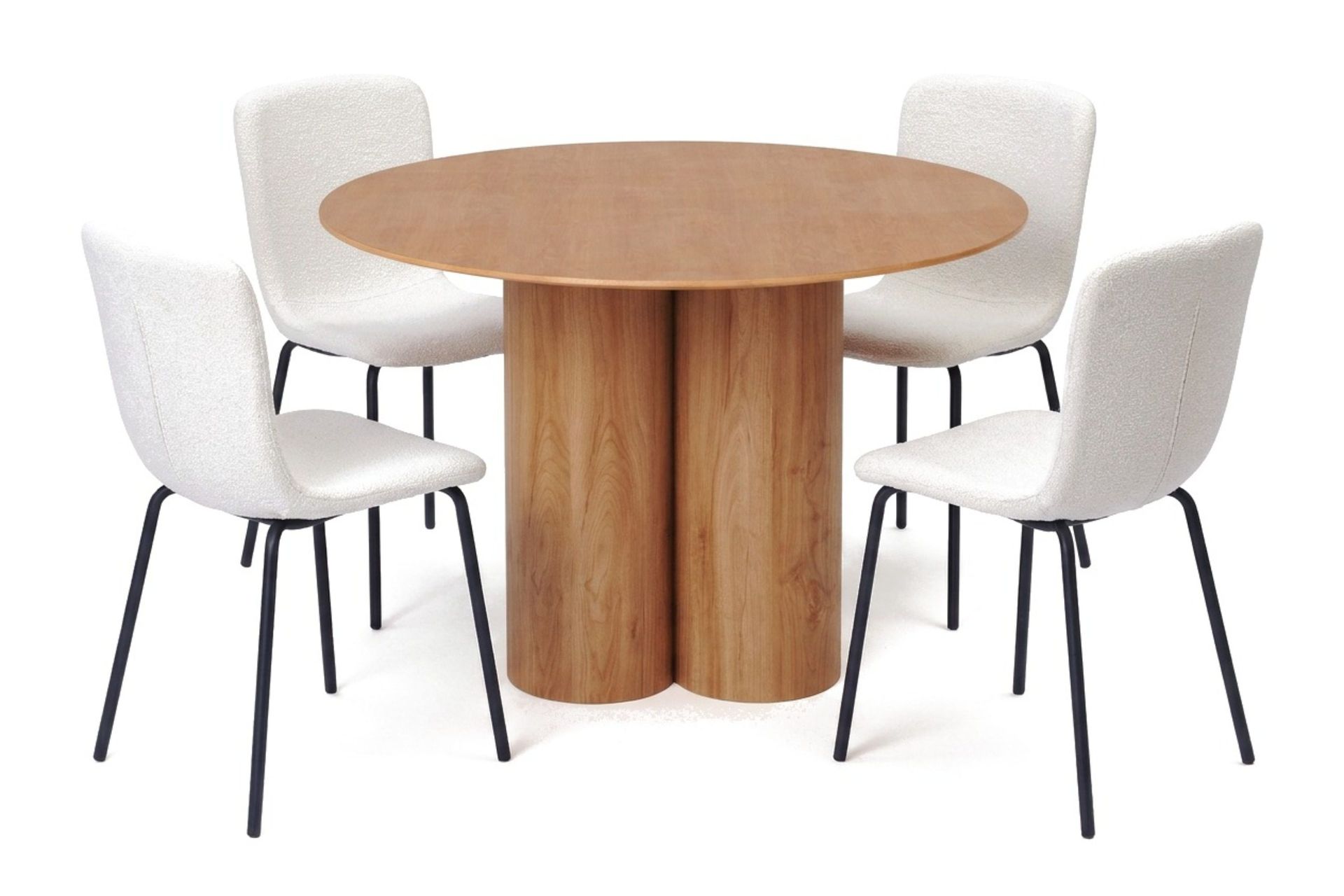 Juno Matgrupp runt 110 cm Ek med 4 Katy Matstolar - Ek