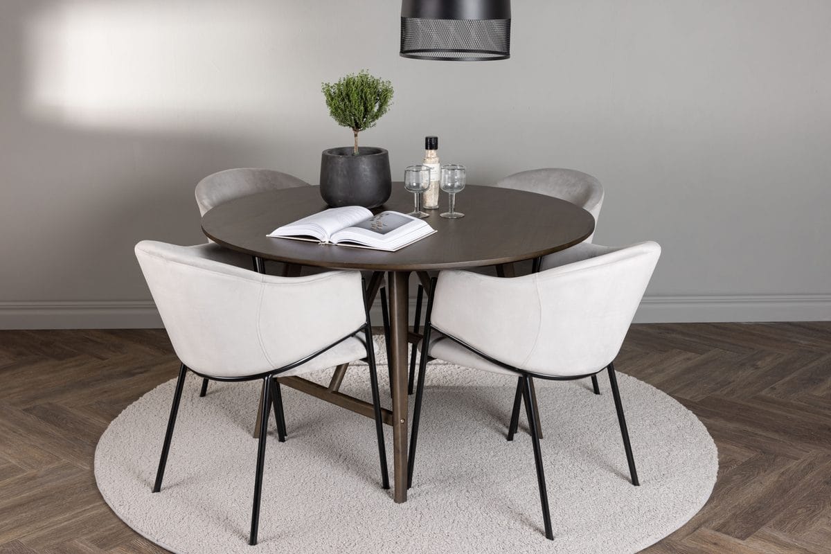 Kaseidon Matbord 100 cm med 4 Evelina Karmstol -