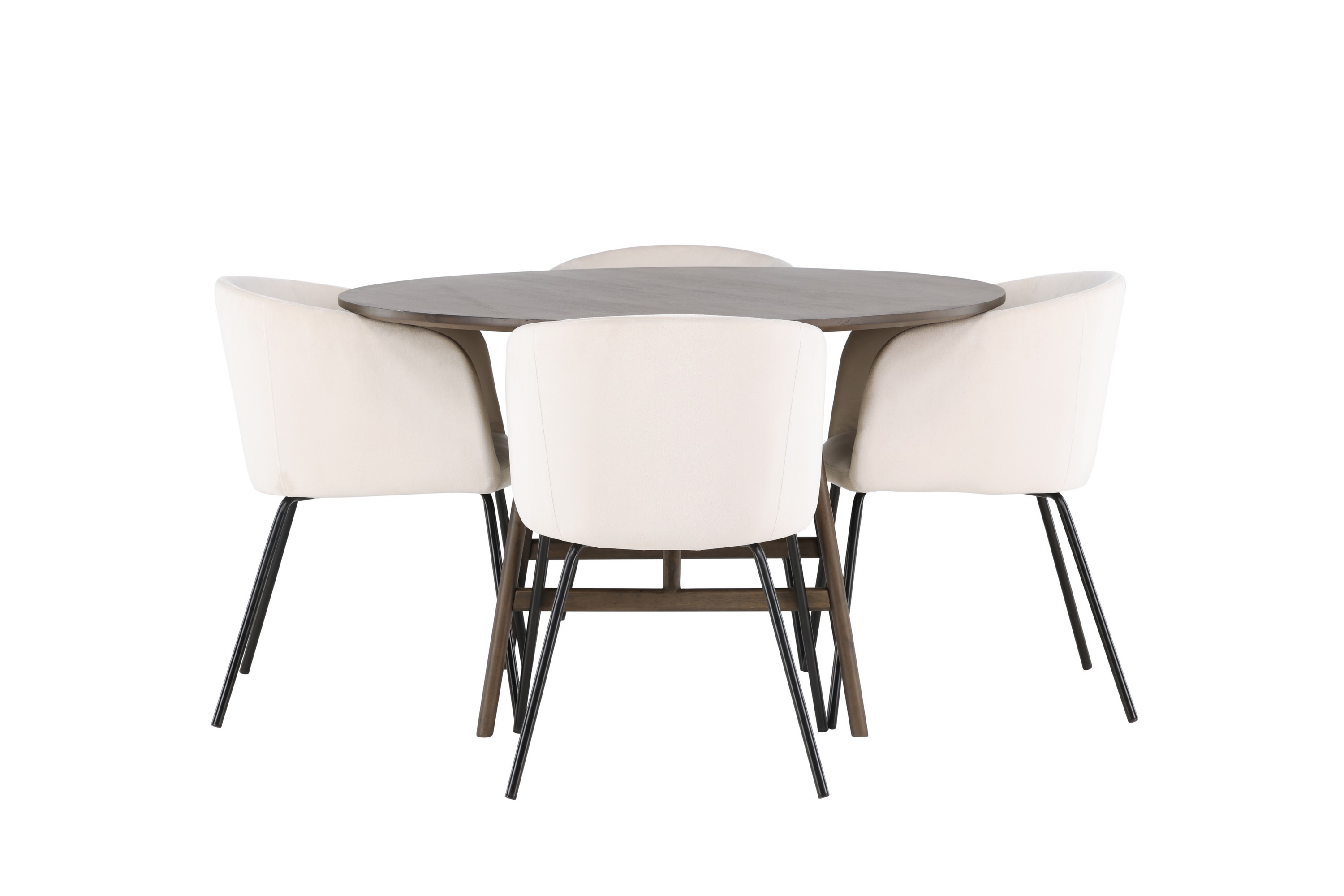 kaseidon matgrupp 100 cm rund med 4 berit stolar - beige