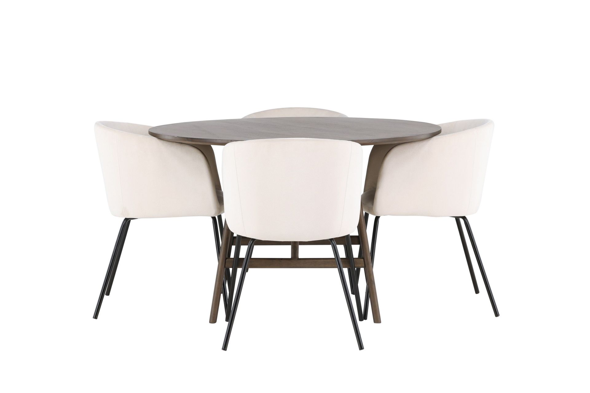 Kaseidon Matgrupp 100 cm Rund med 4 Berit stolar - Beige