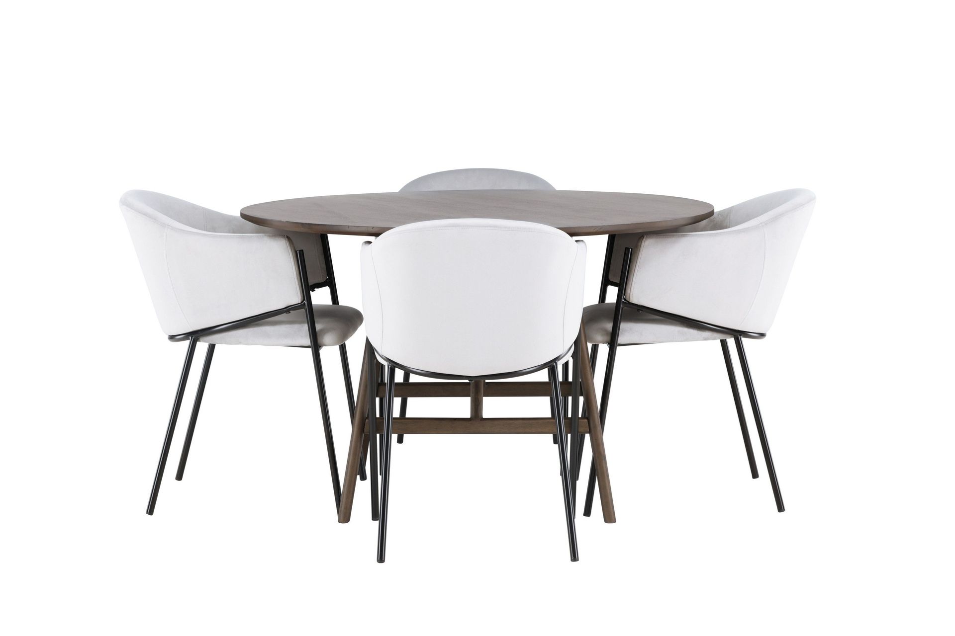 Kaseidon Matgrupp 100 cm Rund med 4 Evelina stolar - Svart