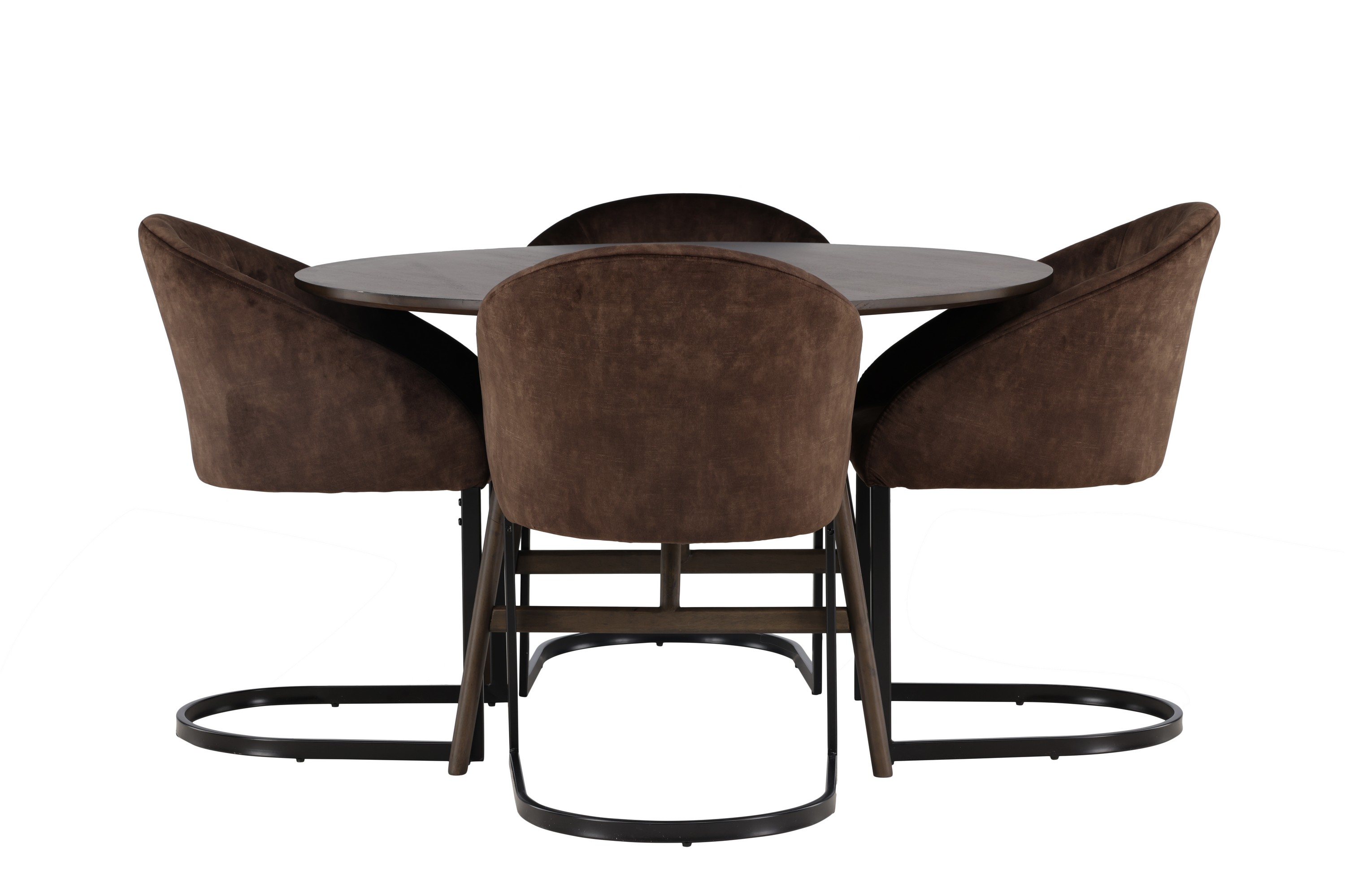 kaseidon matgrupp 100 cm rund med 4 evening stolar - svart