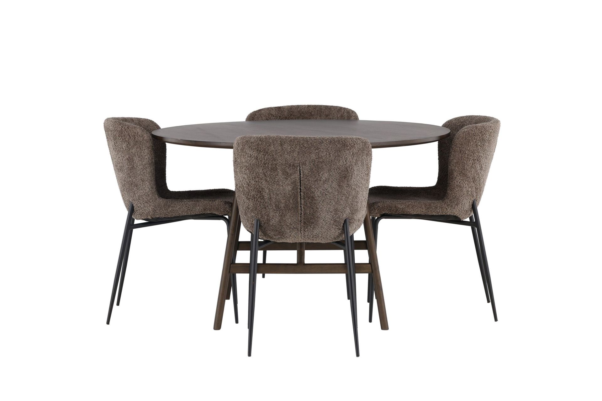 Kaseidon Matgrupp 100 cm Rund med 4 Modesto stolar - Svart