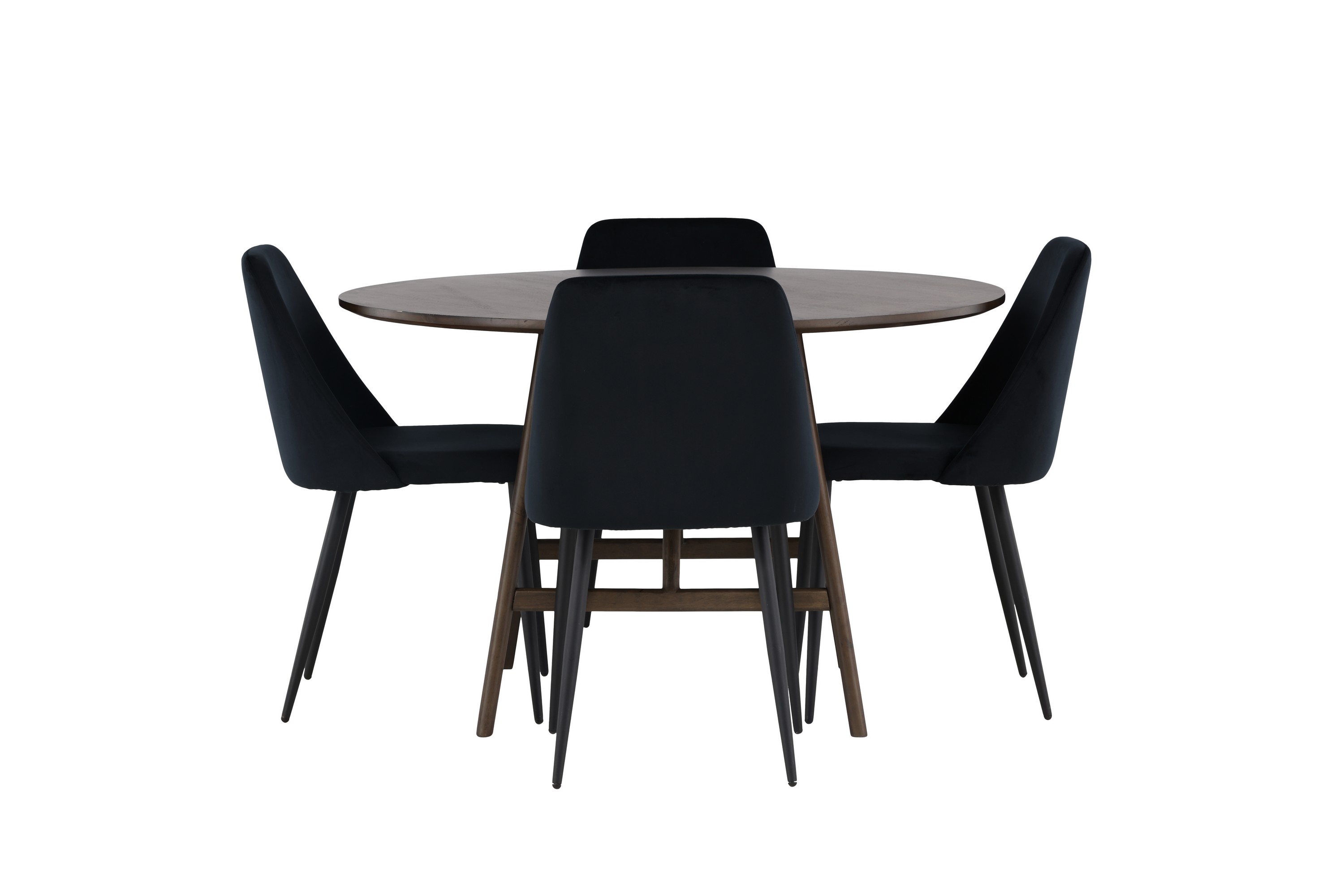 kaseidon matgrupp 100 cm rund med 4 night stolar - svart