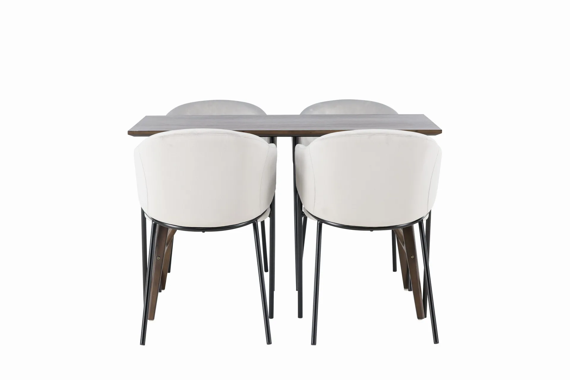 Kaseidon Matgrupp 120 cm Rektangul&auml;r med 4 Evelina stolar - Svart