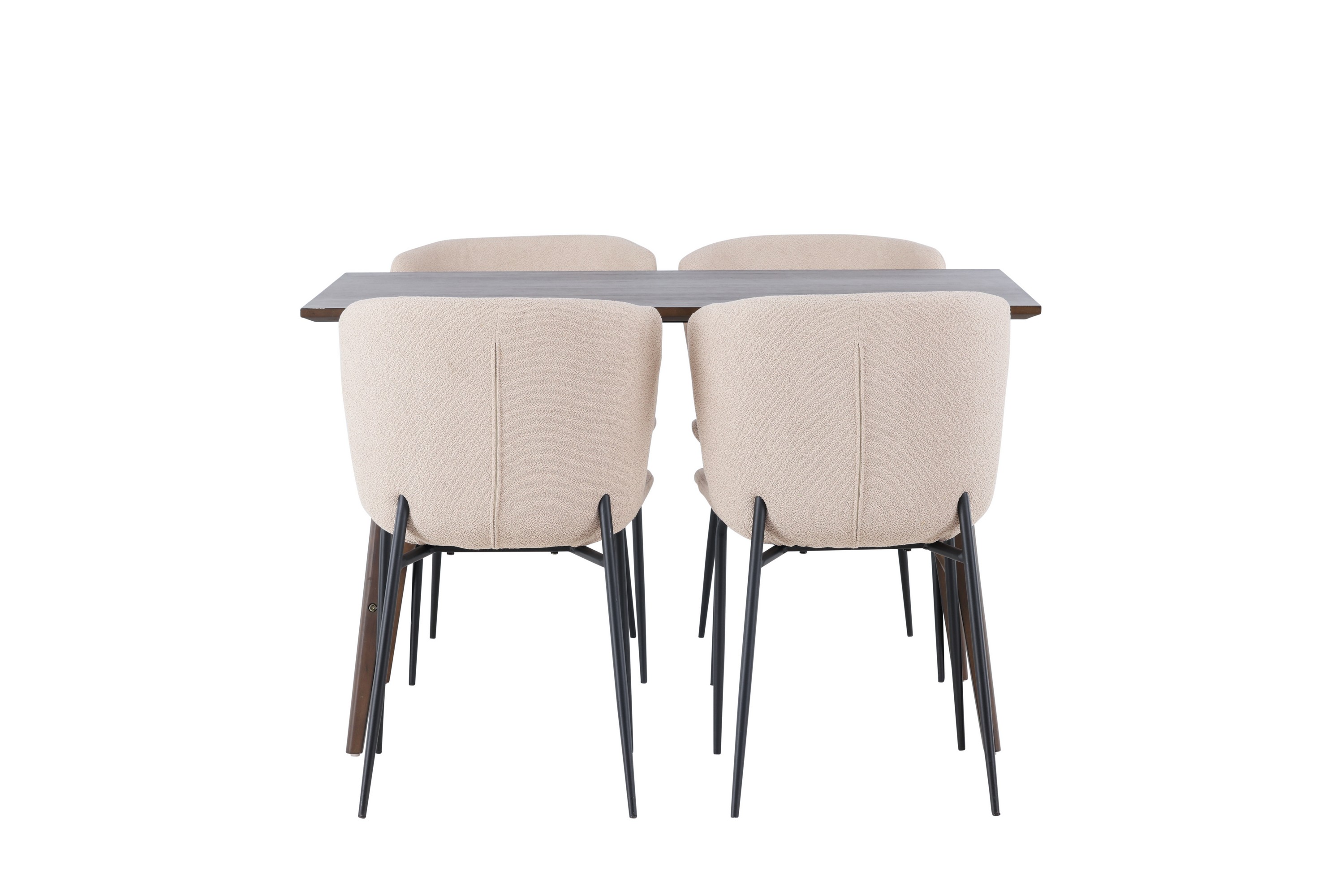 Kaseidon Matgrupp 120 cm Rektangulär med 4 Modesto stolar Beige