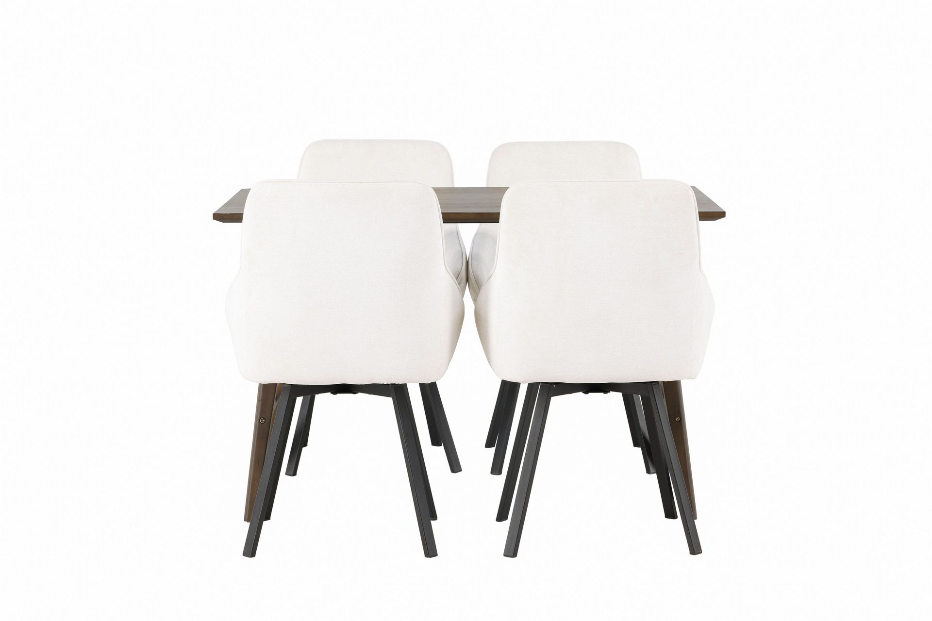 kaseidon matgrupp 120 cm rektangulär med 4 rosie stolar - beige