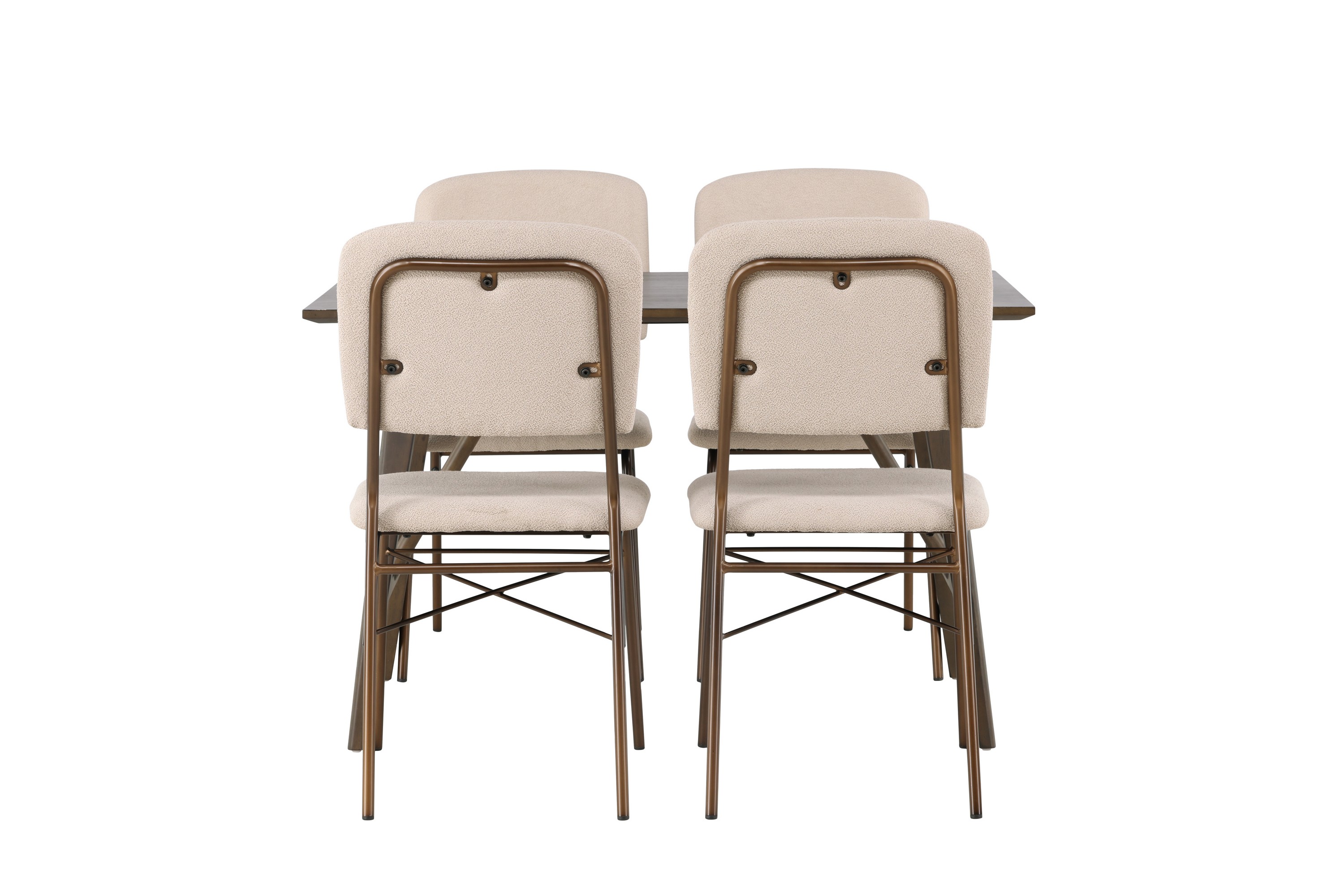 Kaseidon Matgrupp 120 cm Rektangulär med 4 Seda stolar Beige