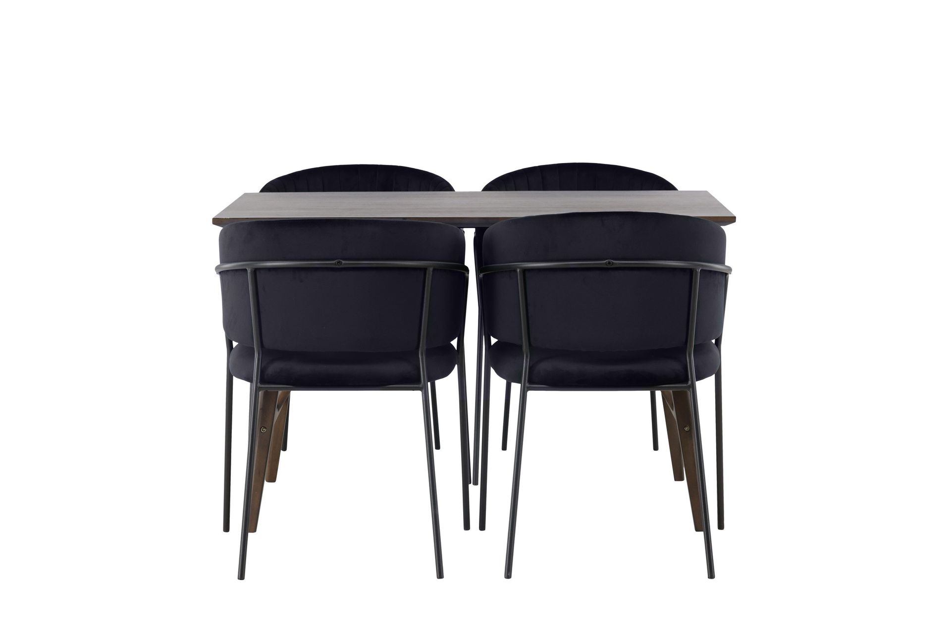 Kaseidon Matgrupp 120 cm Rektangul&auml;r med 4 Selma Stolar - Svart