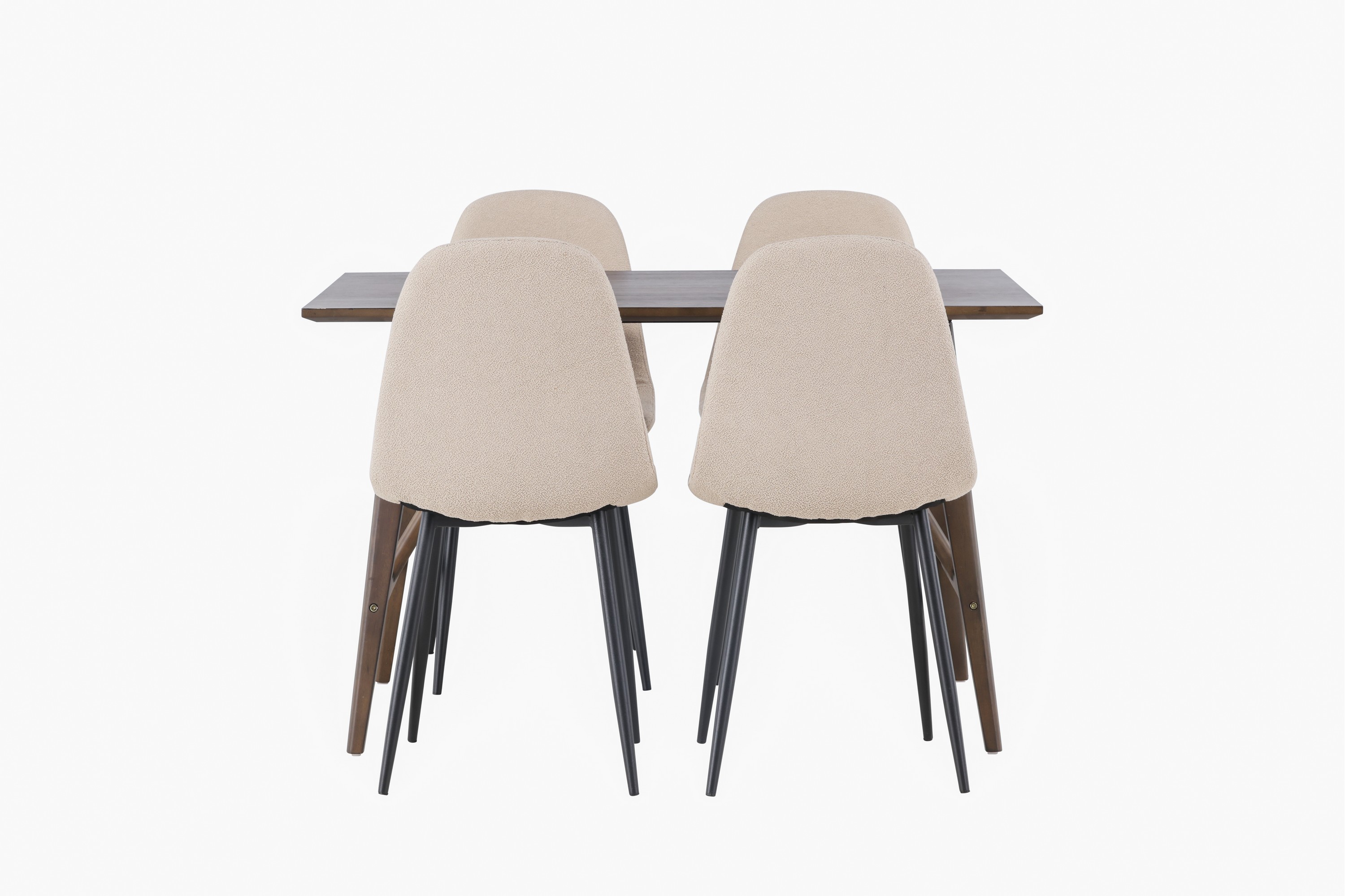 Kaseidon Matgrupp 120 cm Rektangulär med 4 Polar stolar Beige